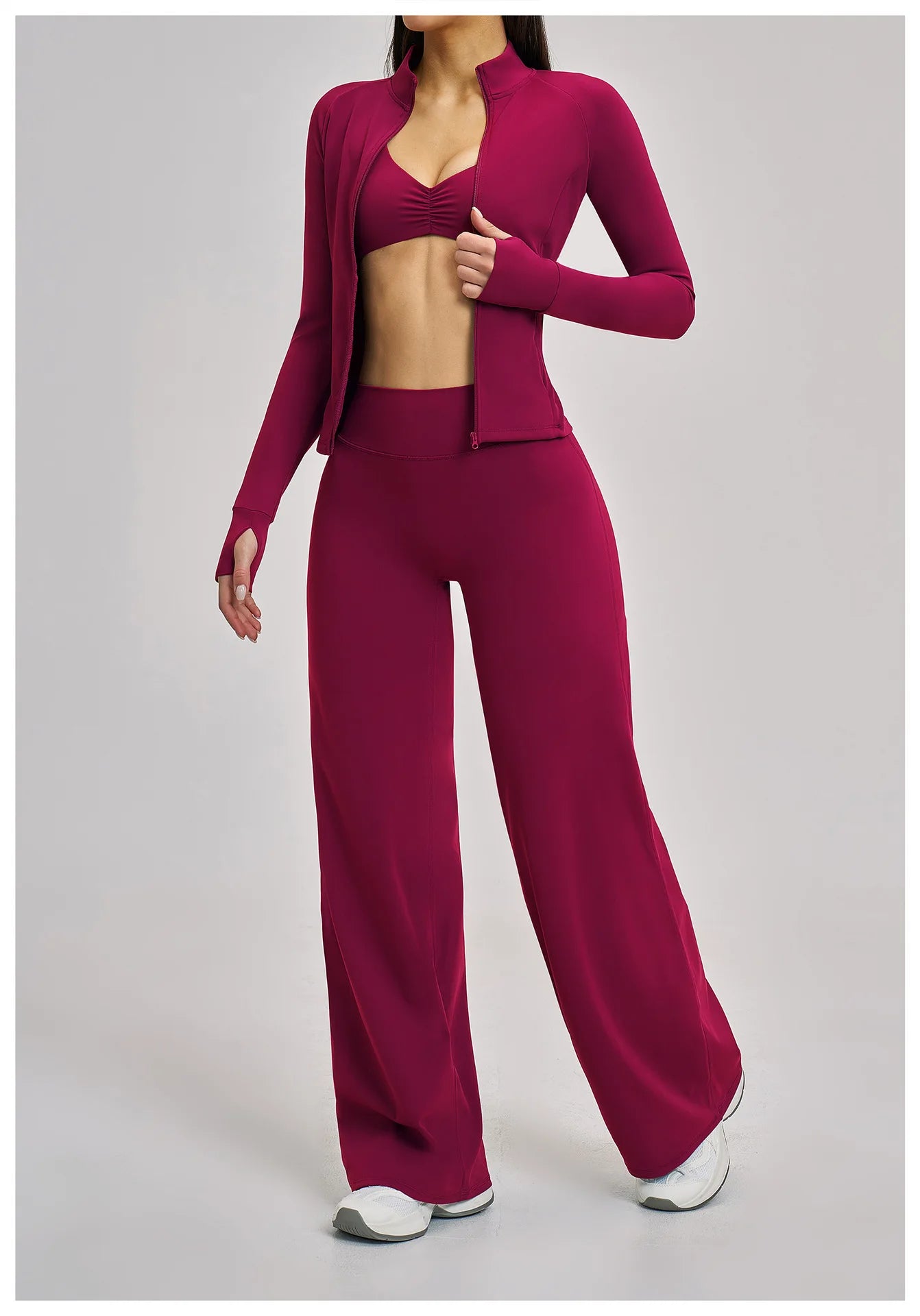 VM's Yoga Suit SPECIFICATIONSApplicable scenario: Running, fitness equipment, fitness, sports trends, cycling, extreme challenges, hiking, camping, dancingAppropriate season: Summer/Winter/Spring/AutumnBlocking: RegularBrand Name: NoEnName_NullCN: Guangdo