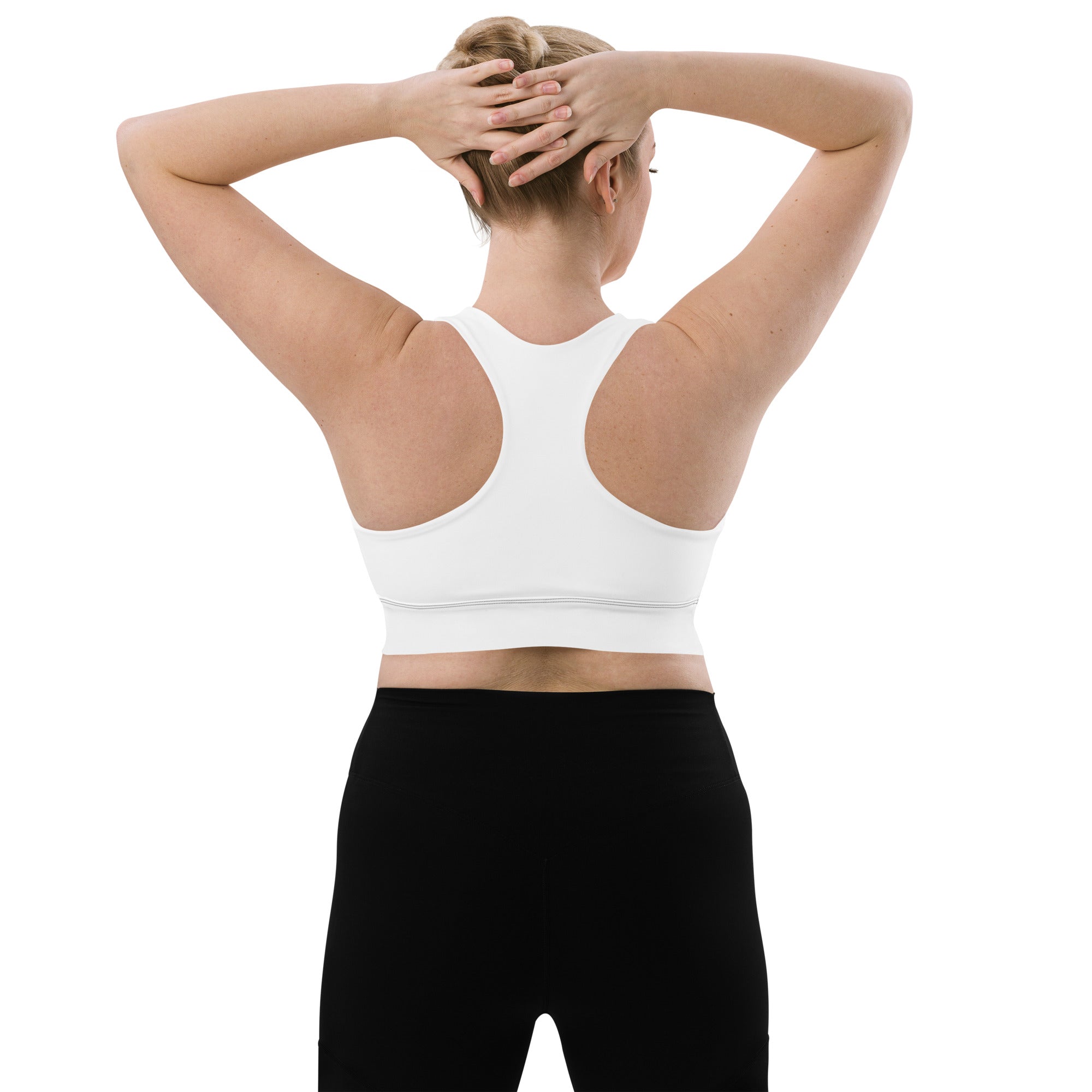 VM Special Longline Sports Bra This sports bra is the perfect workout top for exercising. The compression fabric along with double-layered front and shoulder straps ensures great support while running, jumping, or pumping iron. Wear it while exercising or