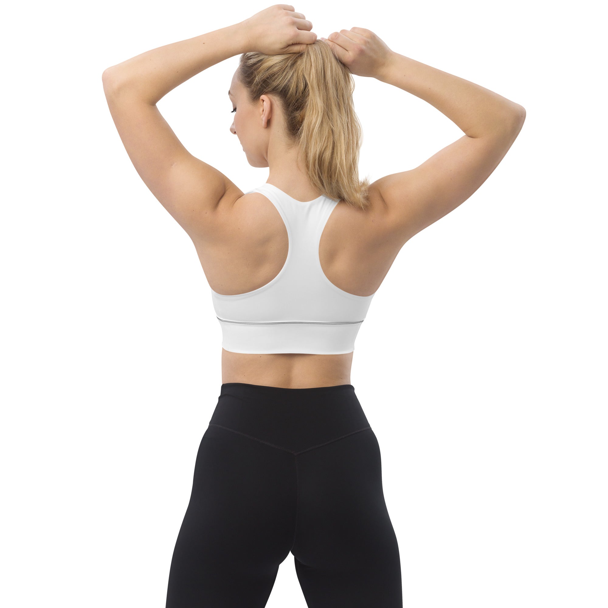 VM Special Longline Sports Bra This sports bra is the perfect workout top for exercising. The compression fabric along with double-layered front and shoulder straps ensures great support while running, jumping, or pumping iron. Wear it while exercising or