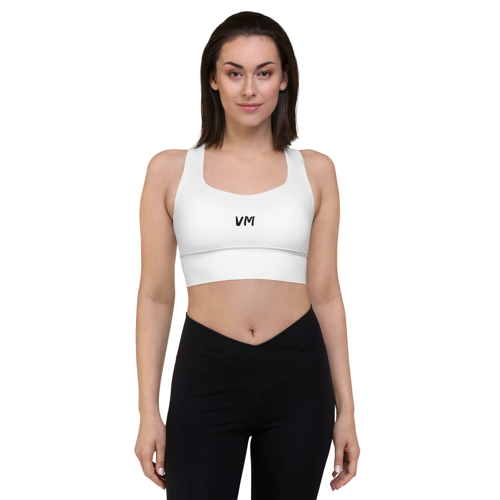 VM Special Longline Sports Bra This sports bra is the perfect workout top for exercising. The compression fabric along with double-layered front and shoulder straps ensures great support while running, jumping, or pumping iron. Wear it while exercising or