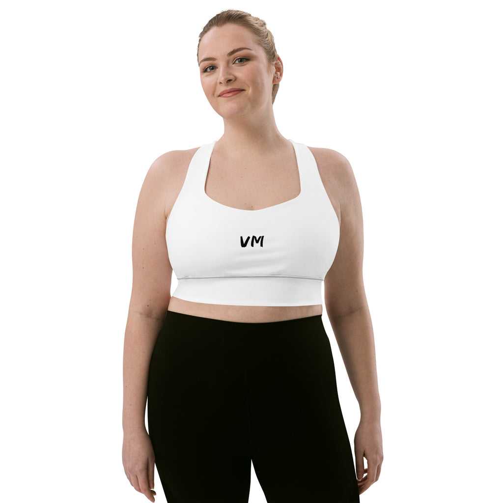 VM Special Longline Sports Bra This sports bra is the perfect workout top for exercising. The compression fabric along with double-layered front and shoulder straps ensures great support while running, jumping, or pumping iron. Wear it while exercising or