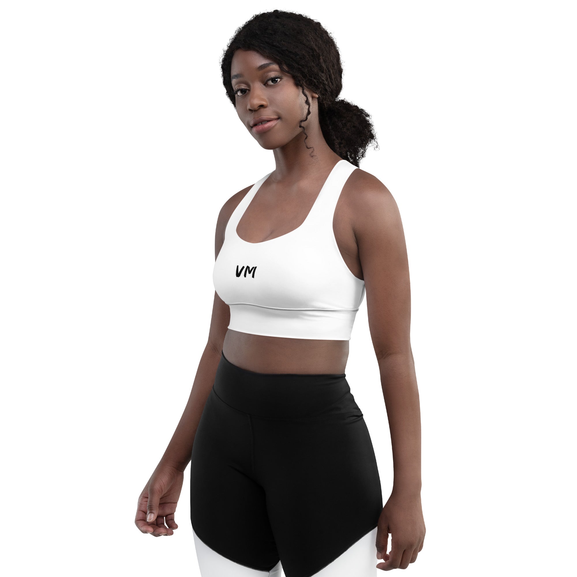 VM Special Longline Sports Bra This sports bra is the perfect workout top for exercising. The compression fabric along with double-layered front and shoulder straps ensures great support while running, jumping, or pumping iron. Wear it while exercising or