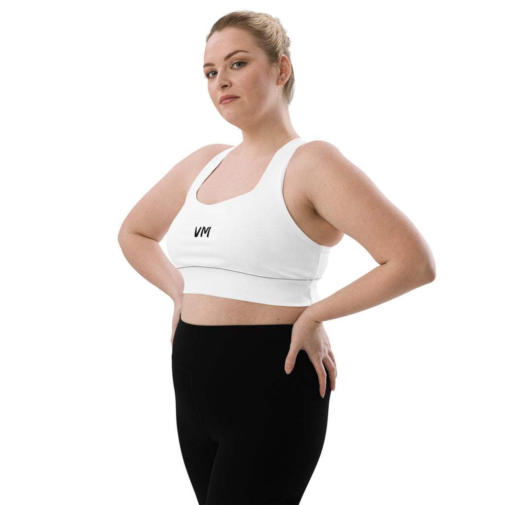 VM Special Longline Sports Bra This sports bra is the perfect workout top for exercising. The compression fabric along with double-layered front and shoulder straps ensures great support while running, jumping, or pumping iron. Wear it while exercising or
