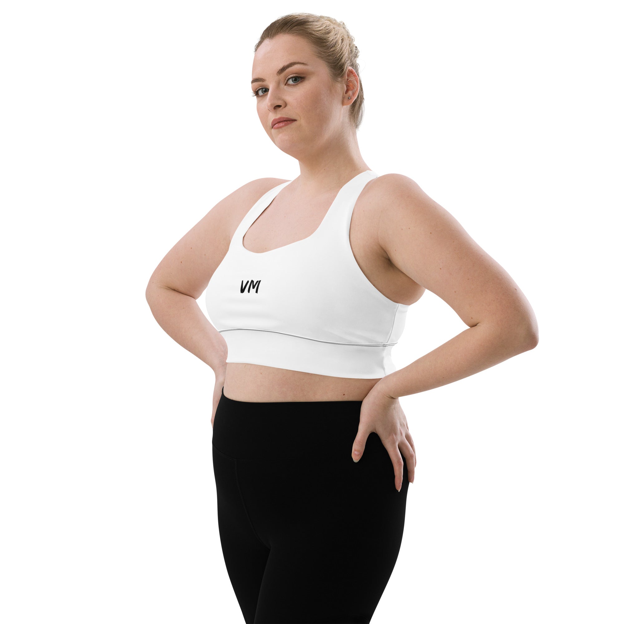 VM Special Longline Sports Bra This sports bra is the perfect workout top for exercising. The compression fabric along with double-layered front and shoulder straps ensures great support while running, jumping, or pumping iron. Wear it while exercising or