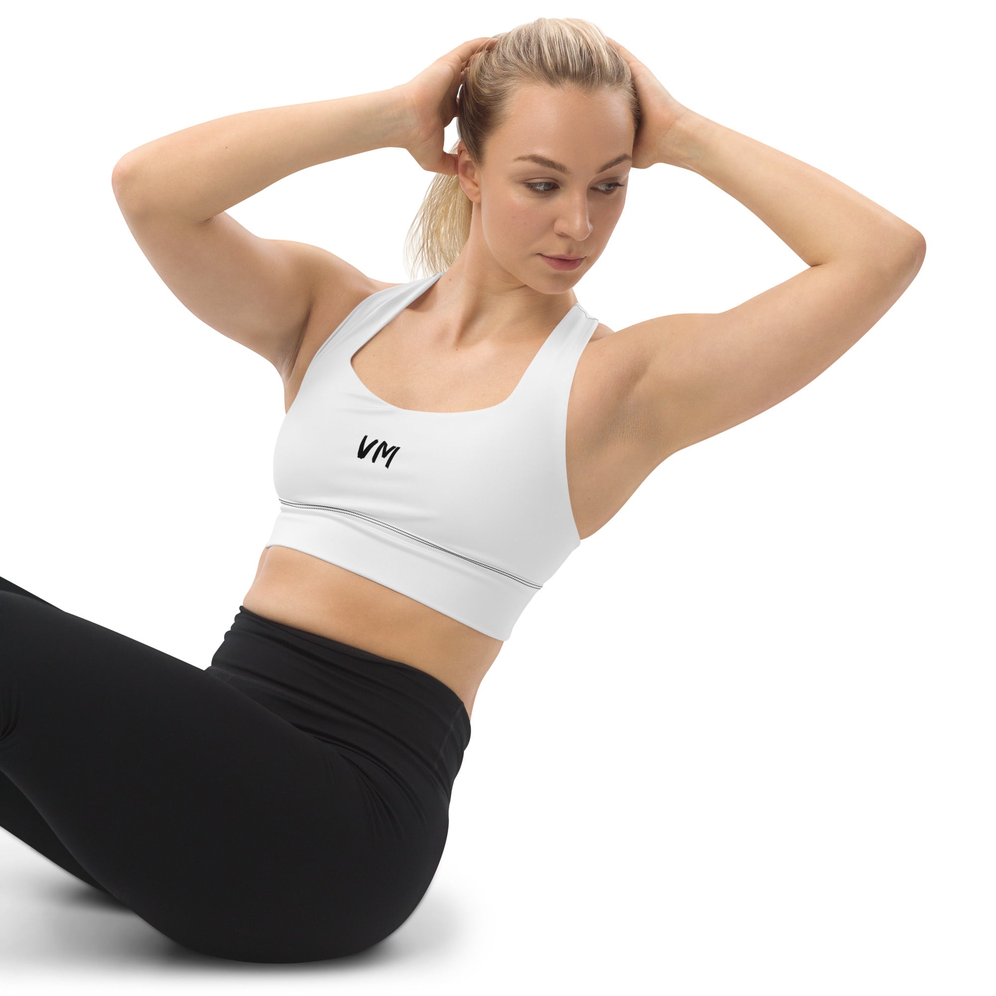 VM Special Longline Sports Bra This sports bra is the perfect workout top for exercising. The compression fabric along with double-layered front and shoulder straps ensures great support while running, jumping, or pumping iron. Wear it while exercising or