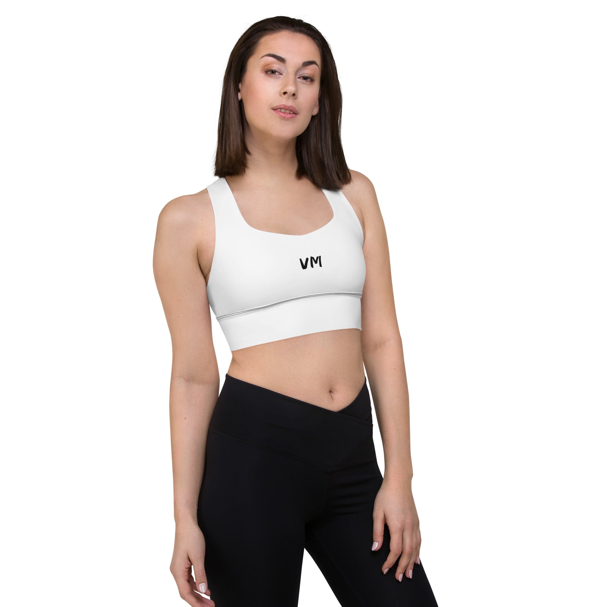 VM Special Longline Sports Bra This sports bra is the perfect workout top for exercising. The compression fabric along with double-layered front and shoulder straps ensures great support while running, jumping, or pumping iron. Wear it while exercising or
