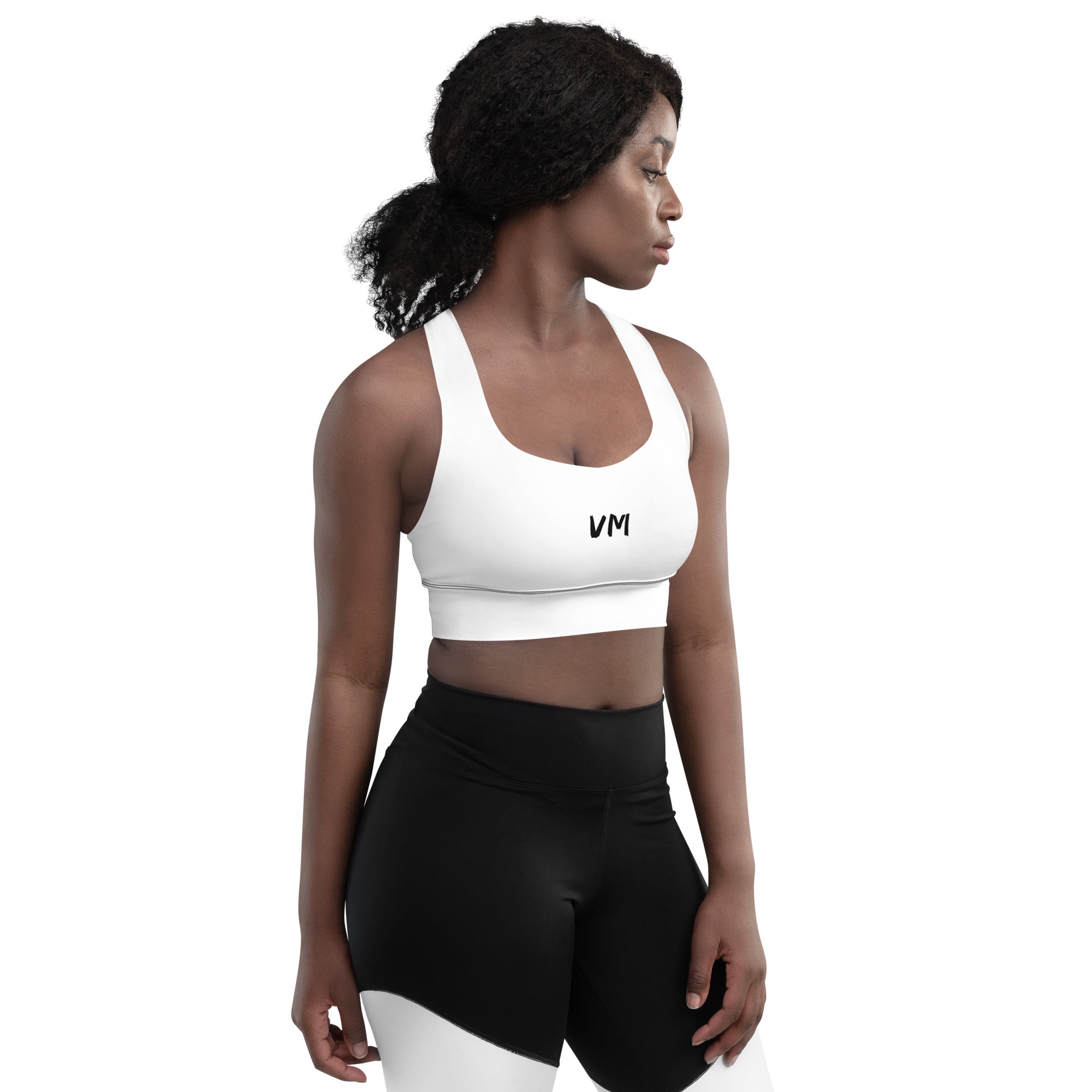 VM Special Longline Sports Bra This sports bra is the perfect workout top for exercising. The compression fabric along with double-layered front and shoulder straps ensures great support while running, jumping, or pumping iron. Wear it while exercising or