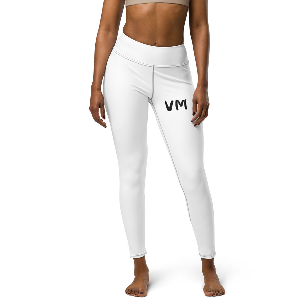 VM Official Leggings Super soft, stretchy, and comfortable yoga leggings. Order these to make sure your next yoga session is the best one ever! • 75% recycled polyester, 25% elastane for production in the US/Mexico • 82% polyester, 18% elastane for produc