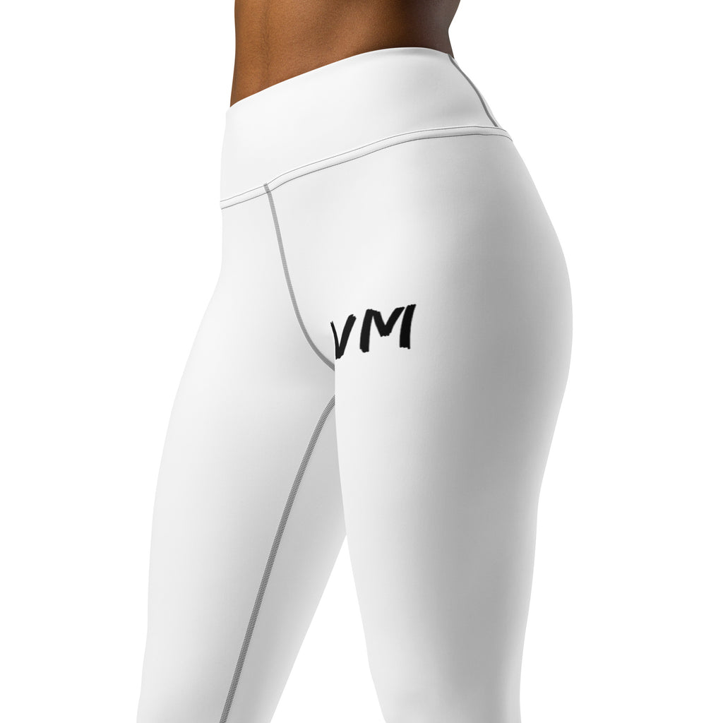VM Official Leggings Super soft, stretchy, and comfortable yoga leggings. Order these to make sure your next yoga session is the best one ever! • 75% recycled polyester, 25% elastane for production in the US/Mexico • 82% polyester, 18% elastane for produc