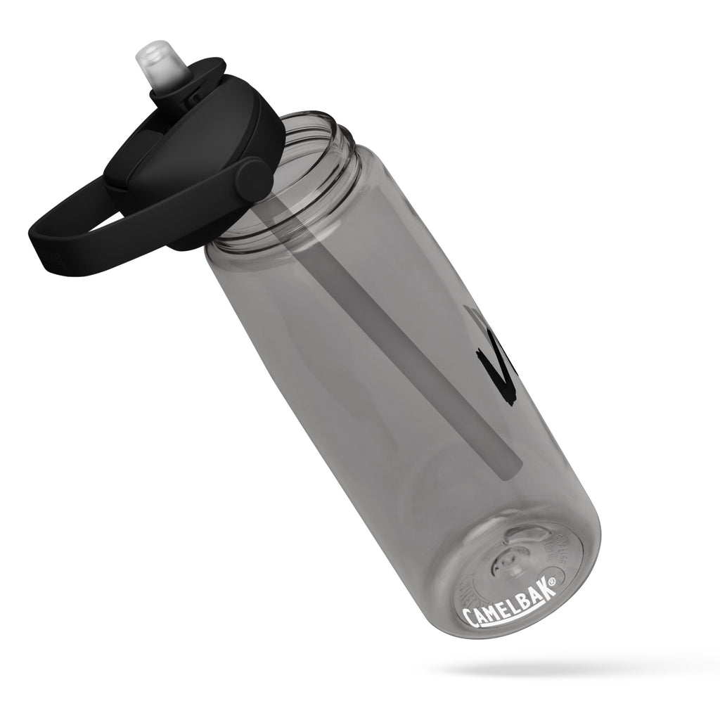 VM Flip Straw Water Bottle Stay hydrated in style with this flip straw water bottle, made from 50% recycled plastic. Resistant to stains, shattering, and odors, it keeps your drinks fresh, while the leak-proof cover and bite valve prevent spills. This ext