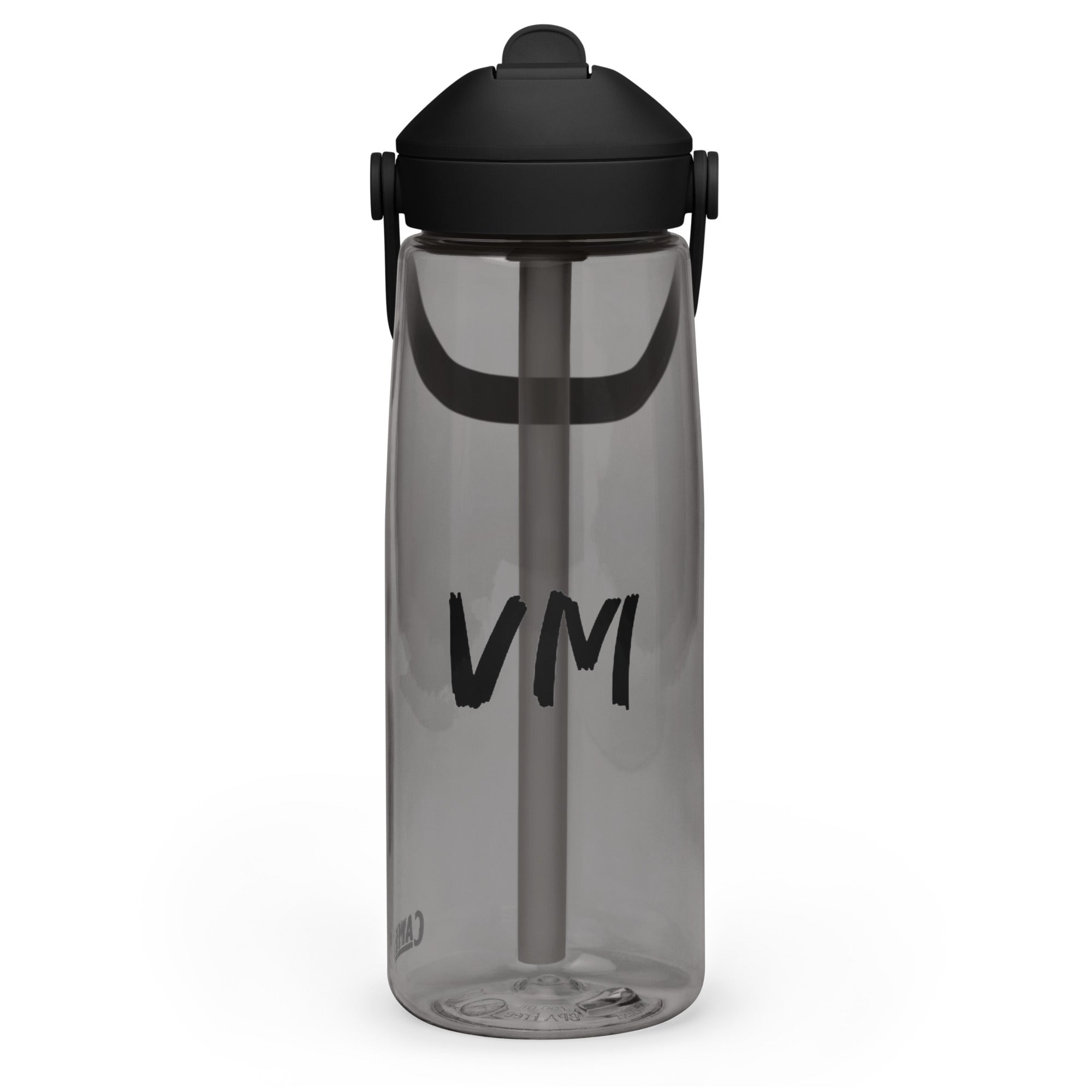 VM Flip Straw Water Bottle Stay hydrated in style with this flip straw water bottle, made from 50% recycled plastic. Resistant to stains, shattering, and odors, it keeps your drinks fresh, while the leak-proof cover and bite valve prevent spills. This ext