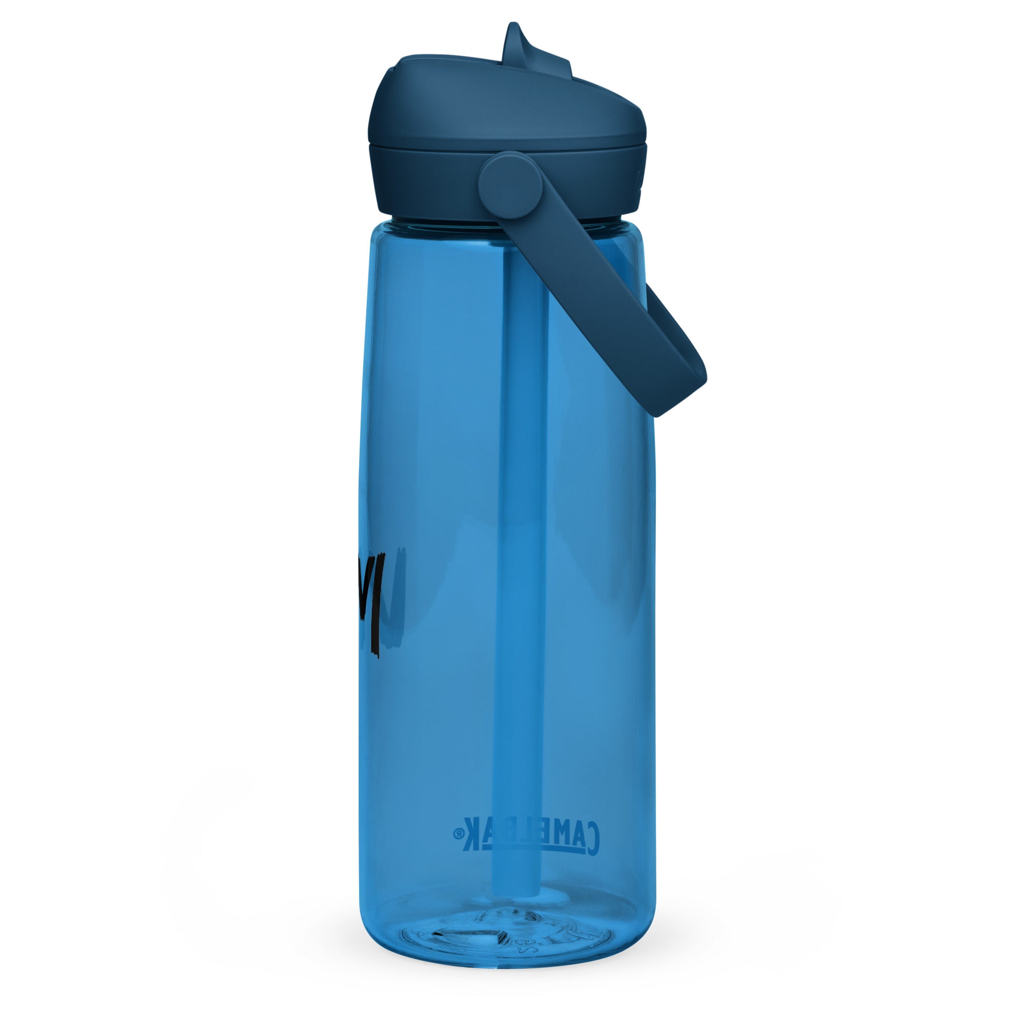 VM Flip Straw Water Bottle Stay hydrated in style with this flip straw water bottle, made from 50% recycled plastic. Resistant to stains, shattering, and odors, it keeps your drinks fresh, while the leak-proof cover and bite valve prevent spills. This ext