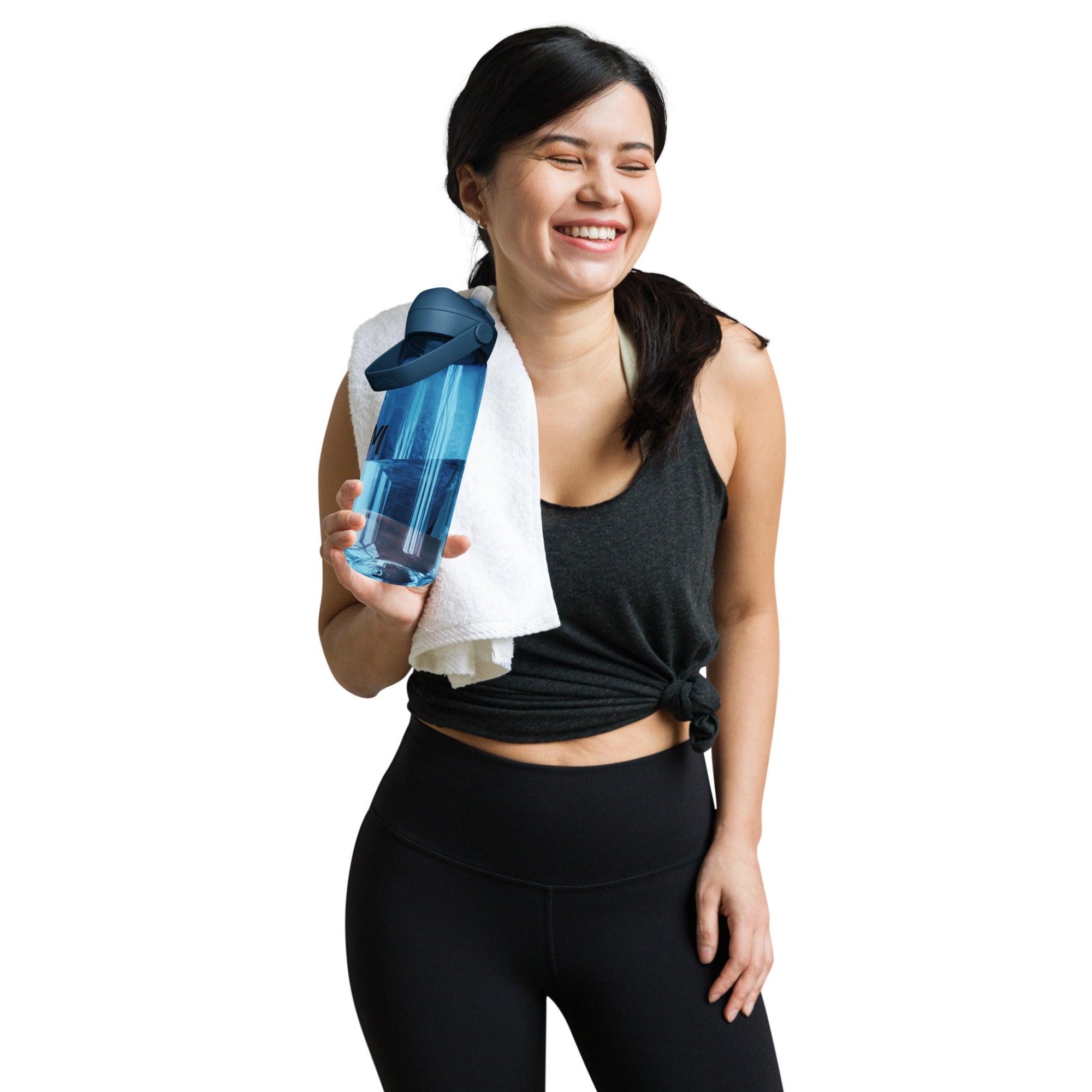 VM Flip Straw Water Bottle Stay hydrated in style with this flip straw water bottle, made from 50% recycled plastic. Resistant to stains, shattering, and odors, it keeps your drinks fresh, while the leak-proof cover and bite valve prevent spills. This ext