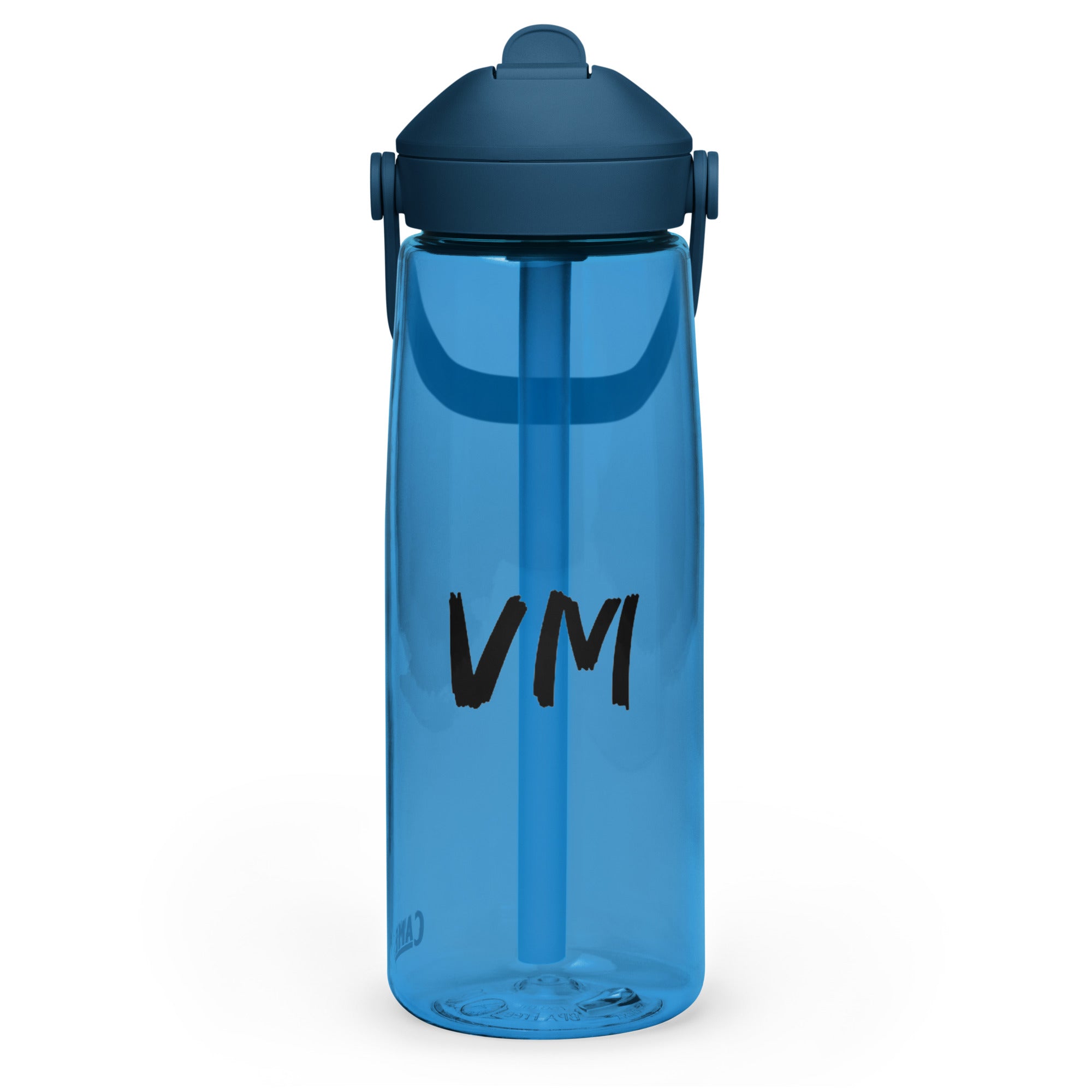 VM Flip Straw Water Bottle Stay hydrated in style with this flip straw water bottle, made from 50% recycled plastic. Resistant to stains, shattering, and odors, it keeps your drinks fresh, while the leak-proof cover and bite valve prevent spills. This ext