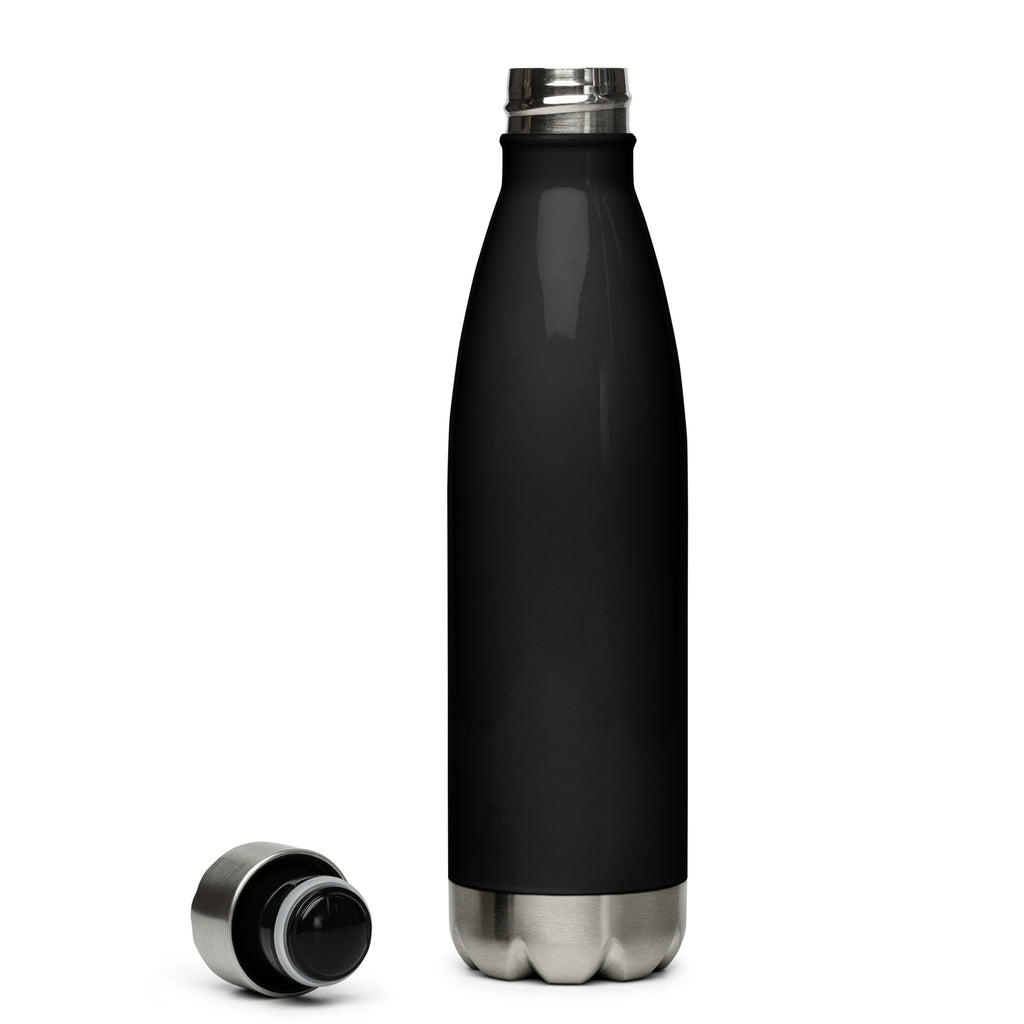 VM Stainless Steel Water Bottle This 17-ounce, double-walled stainless steel water bottle is perfect for your daily outings. It will keep your drink of choice hot or cold for hours. It also features an odor- and leak-proof cap. Throw it in your car's cup
