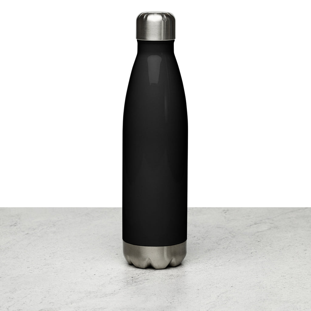 VM Stainless Steel Water Bottle This 17-ounce, double-walled stainless steel water bottle is perfect for your daily outings. It will keep your drink of choice hot or cold for hours. It also features an odor- and leak-proof cap. Throw it in your car's cup