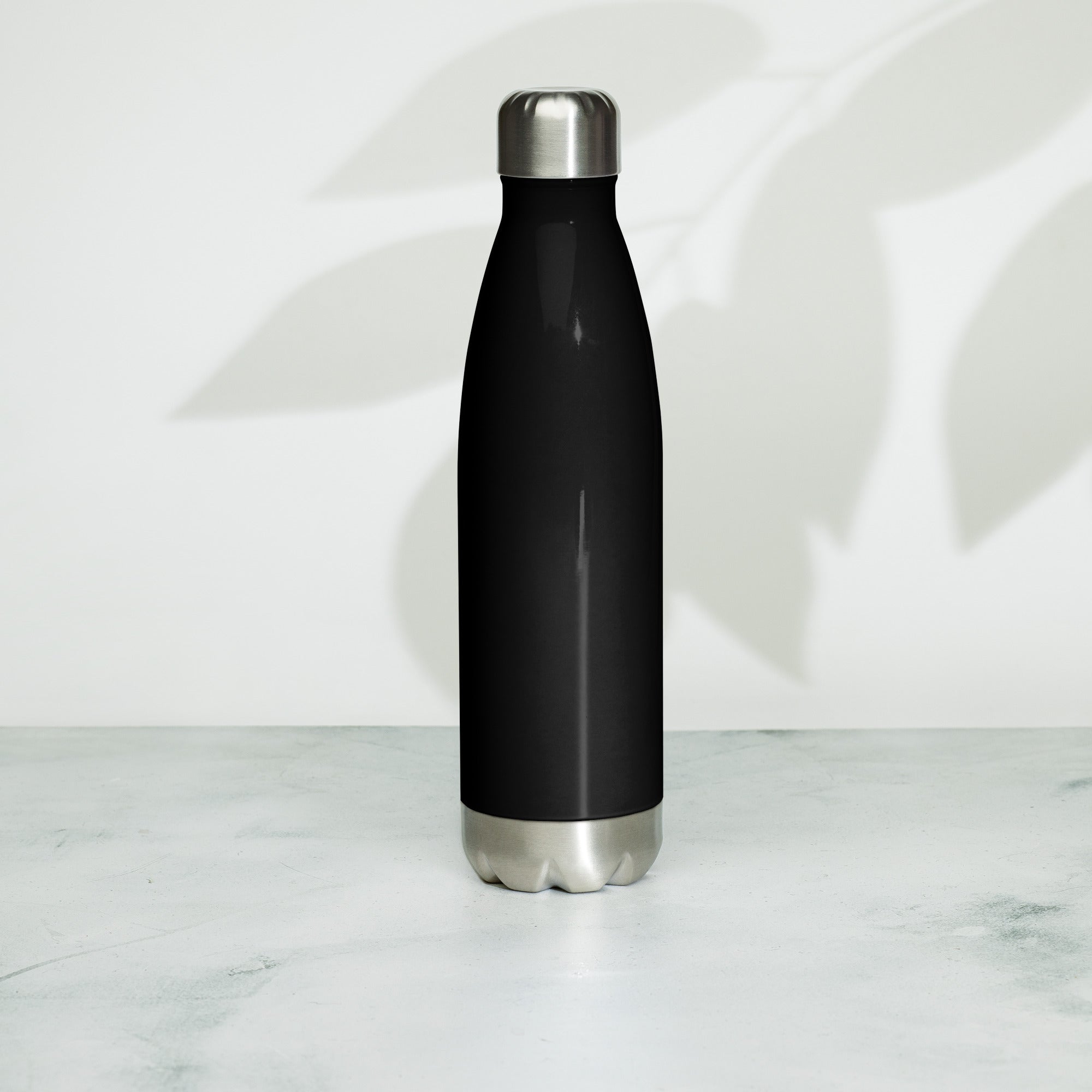 VM Stainless Steel Water Bottle This 17-ounce, double-walled stainless steel water bottle is perfect for your daily outings. It will keep your drink of choice hot or cold for hours. It also features an odor- and leak-proof cap. Throw it in your car's cup