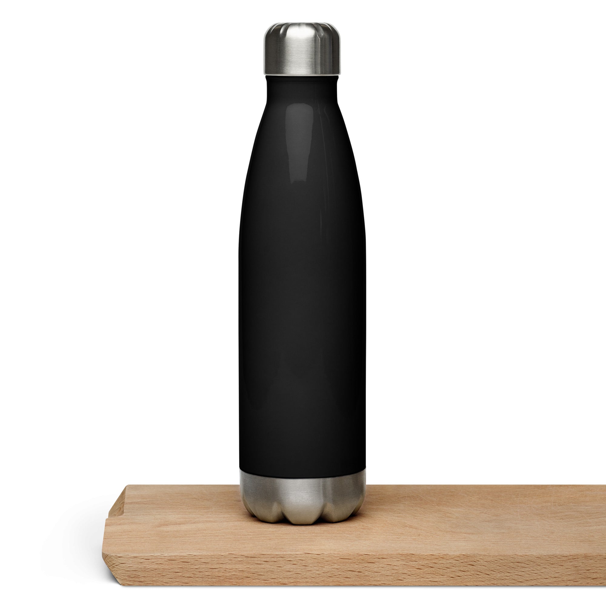VM Stainless Steel Water Bottle This 17-ounce, double-walled stainless steel water bottle is perfect for your daily outings. It will keep your drink of choice hot or cold for hours. It also features an odor- and leak-proof cap. Throw it in your car's cup