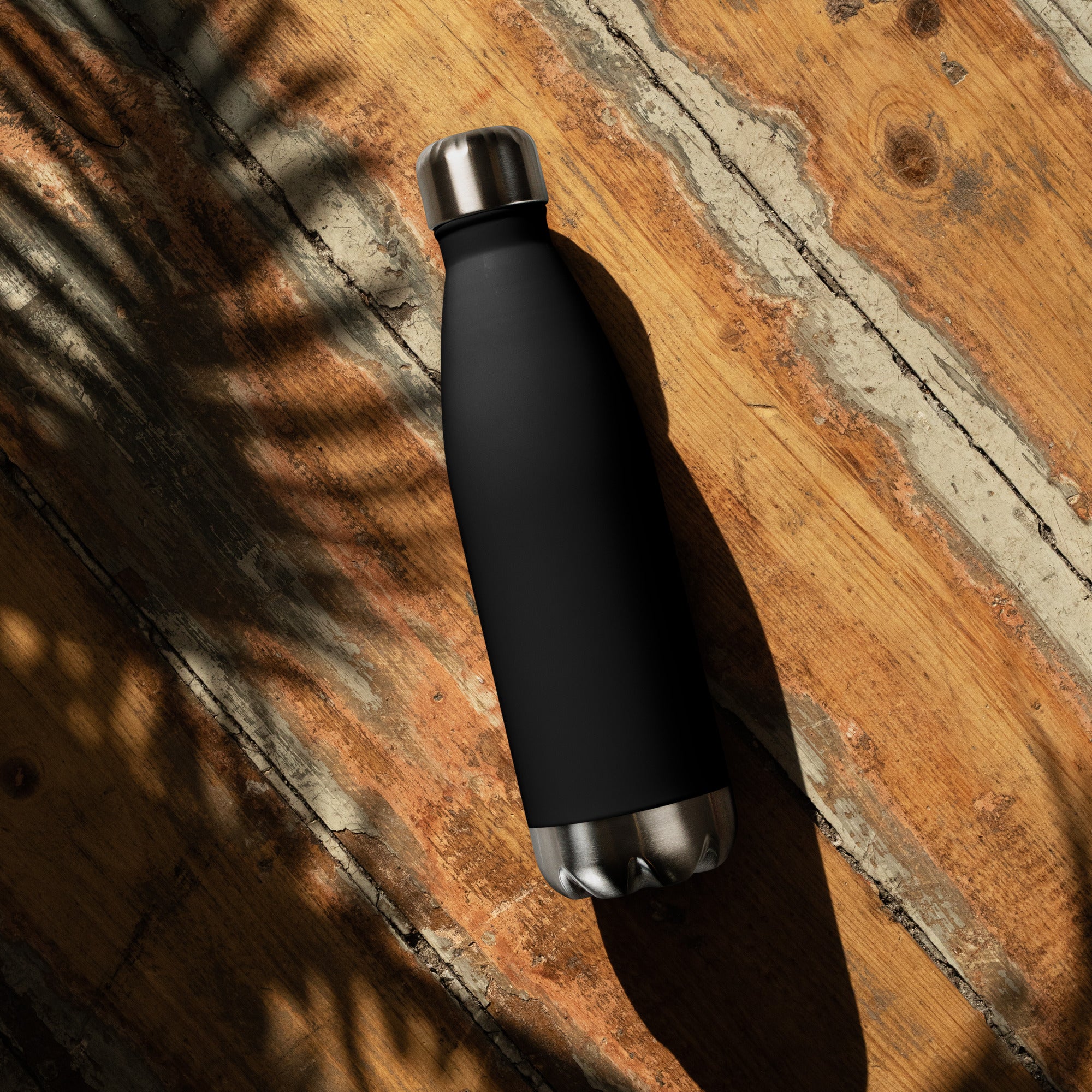 VM Stainless Steel Water Bottle This 17-ounce, double-walled stainless steel water bottle is perfect for your daily outings. It will keep your drink of choice hot or cold for hours. It also features an odor- and leak-proof cap. Throw it in your car's cup