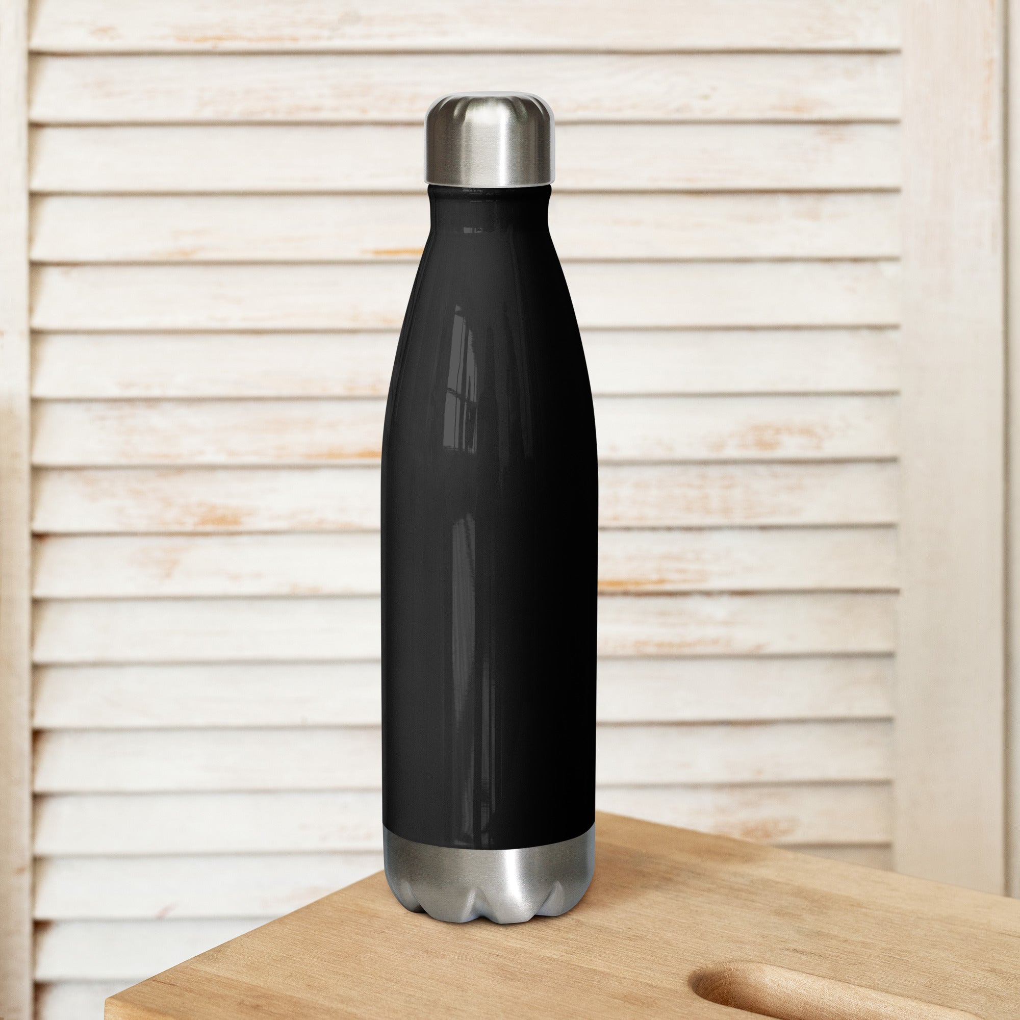VM Stainless Steel Water Bottle This 17-ounce, double-walled stainless steel water bottle is perfect for your daily outings. It will keep your drink of choice hot or cold for hours. It also features an odor- and leak-proof cap. Throw it in your car's cup