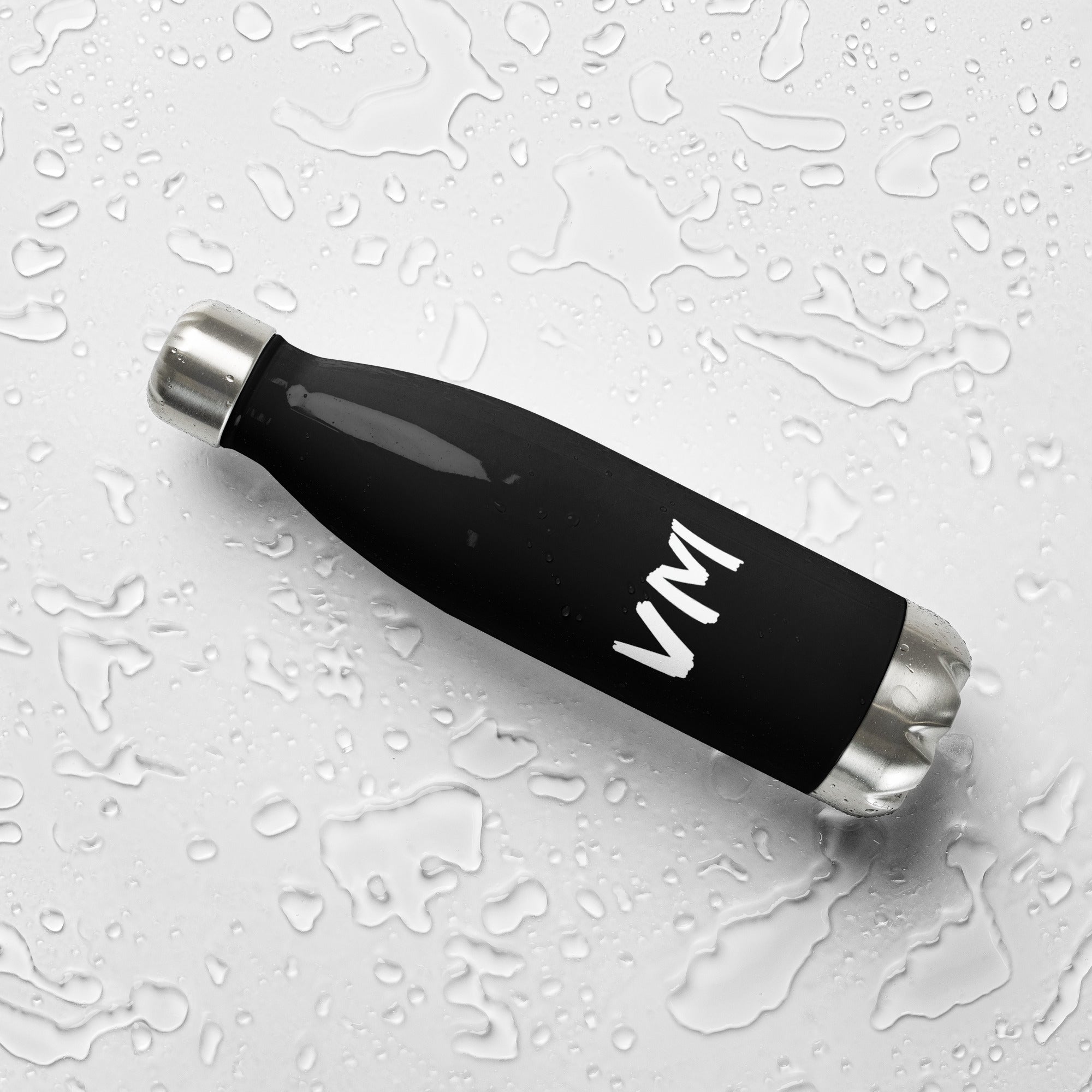 VM Stainless Steel Water Bottle This 17-ounce, double-walled stainless steel water bottle is perfect for your daily outings. It will keep your drink of choice hot or cold for hours. It also features an odor- and leak-proof cap. Throw it in your car's cup