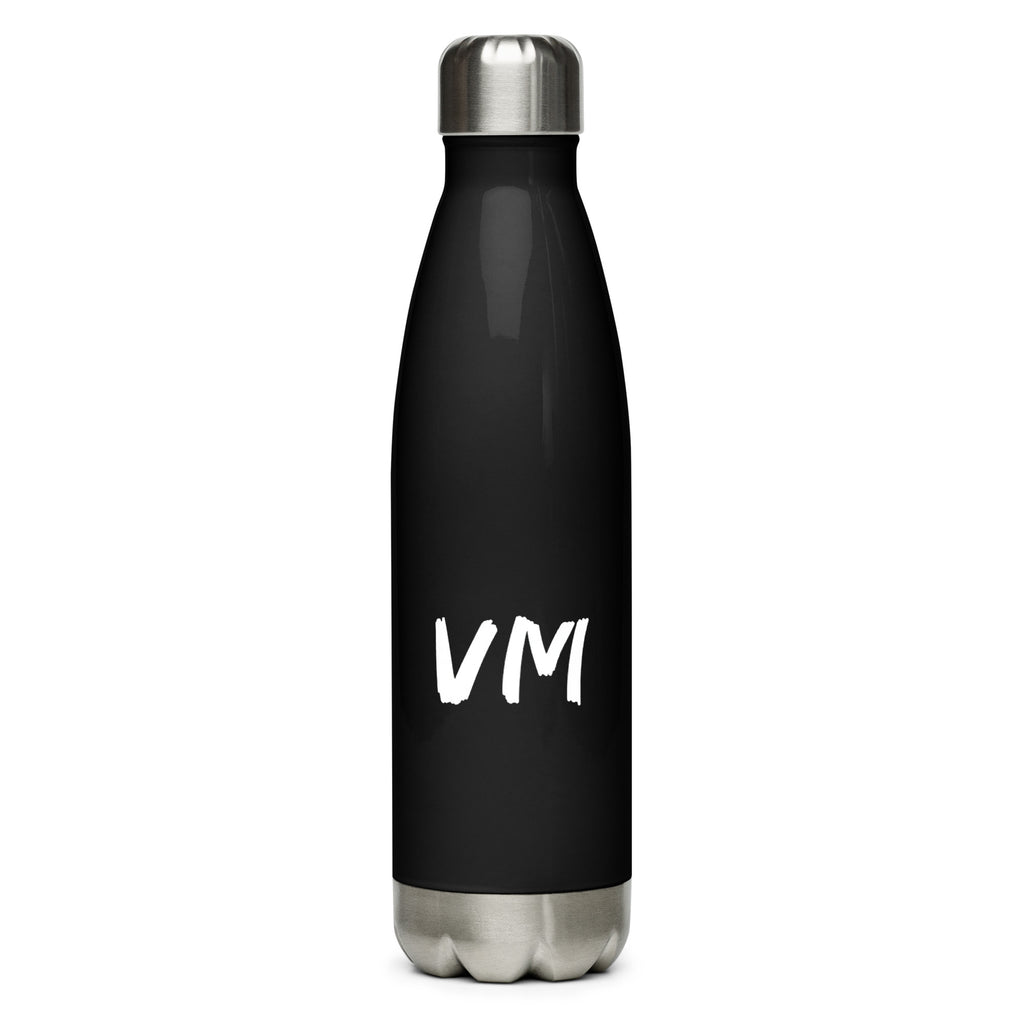 VM Stainless Steel Water Bottle This 17-ounce, double-walled stainless steel water bottle is perfect for your daily outings. It will keep your drink of choice hot or cold for hours. It also features an odor- and leak-proof cap. Throw it in your car's cup