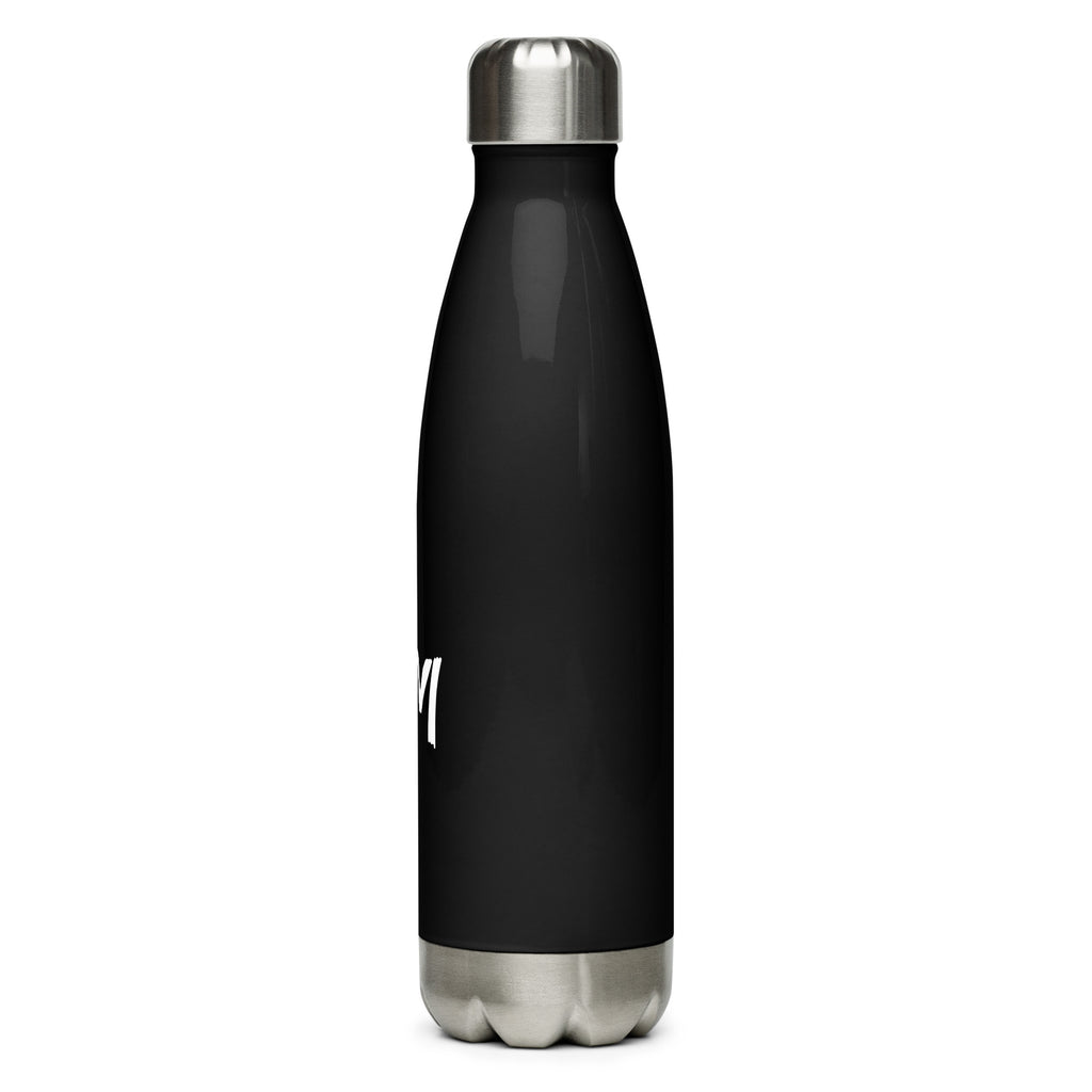 VM Stainless Steel Water Bottle This 17-ounce, double-walled stainless steel water bottle is perfect for your daily outings. It will keep your drink of choice hot or cold for hours. It also features an odor- and leak-proof cap. Throw it in your car's cup