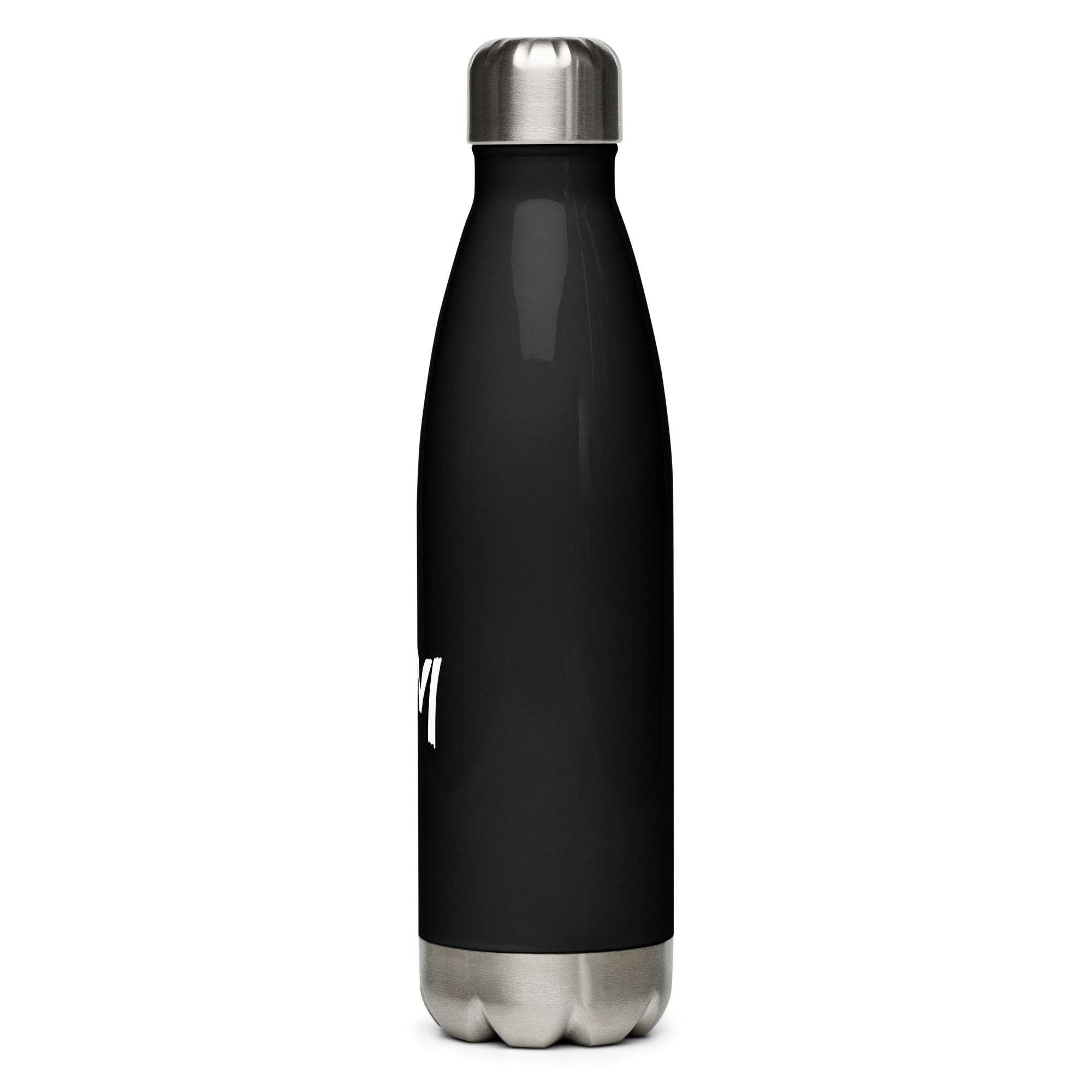 VM Stainless Steel Water Bottle This 17-ounce, double-walled stainless steel water bottle is perfect for your daily outings. It will keep your drink of choice hot or cold for hours. It also features an odor- and leak-proof cap. Throw it in your car's cup