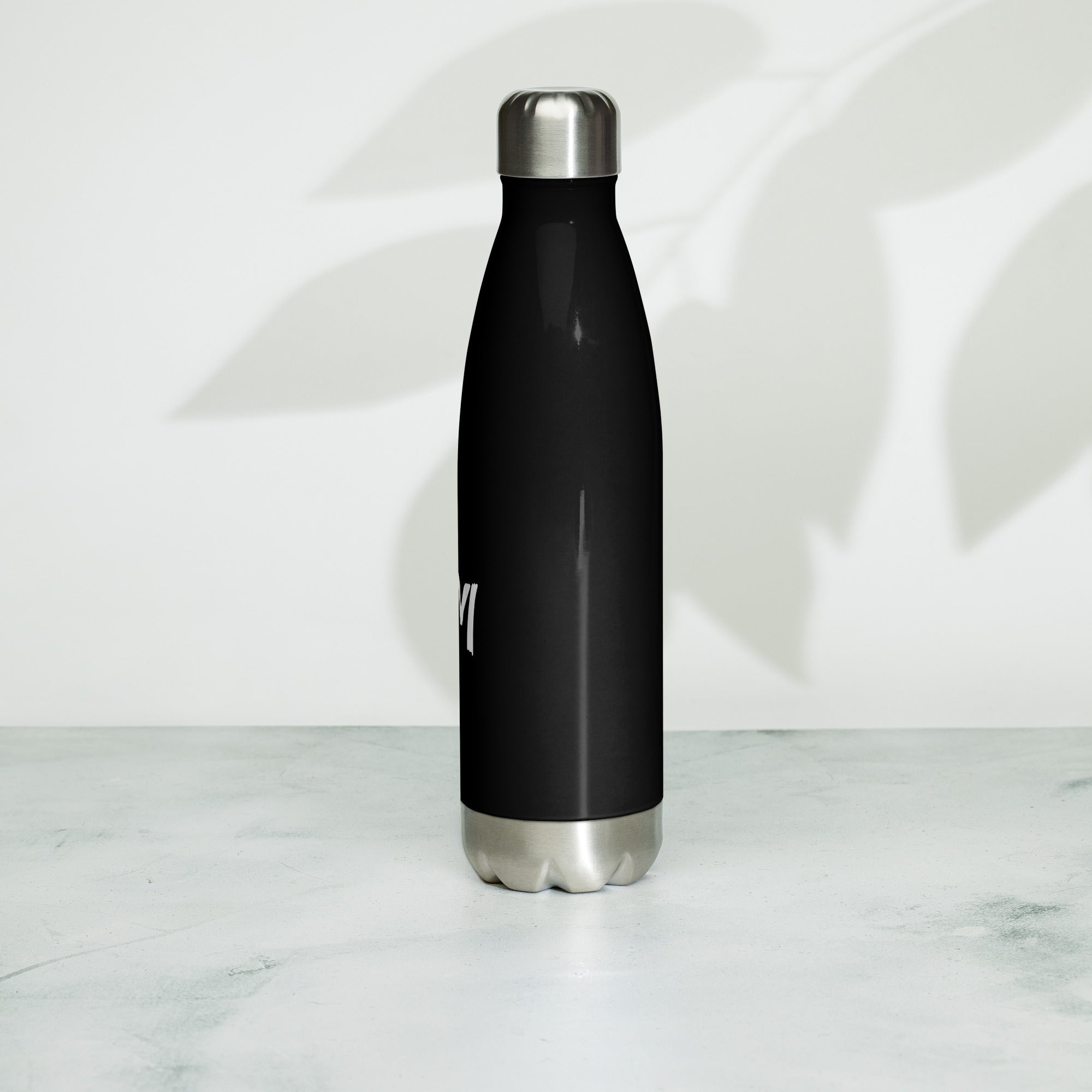 VM Stainless Steel Water Bottle This 17-ounce, double-walled stainless steel water bottle is perfect for your daily outings. It will keep your drink of choice hot or cold for hours. It also features an odor- and leak-proof cap. Throw it in your car's cup