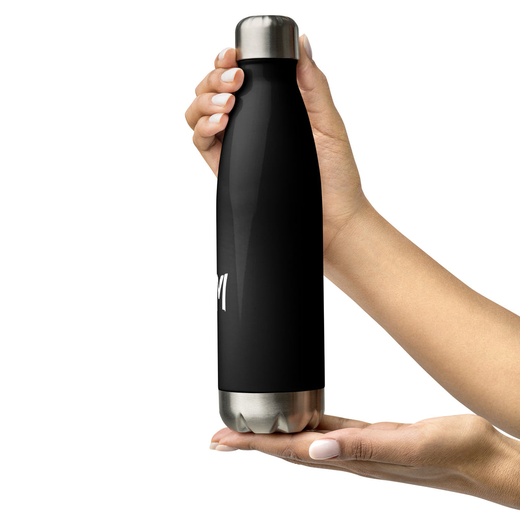 VM Stainless Steel Water Bottle This 17-ounce, double-walled stainless steel water bottle is perfect for your daily outings. It will keep your drink of choice hot or cold for hours. It also features an odor- and leak-proof cap. Throw it in your car's cup