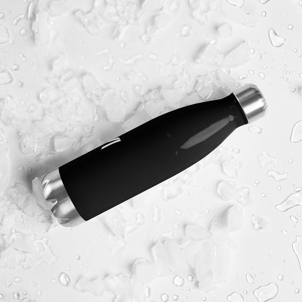 VM Stainless Steel Water Bottle This 17-ounce, double-walled stainless steel water bottle is perfect for your daily outings. It will keep your drink of choice hot or cold for hours. It also features an odor- and leak-proof cap. Throw it in your car's cup