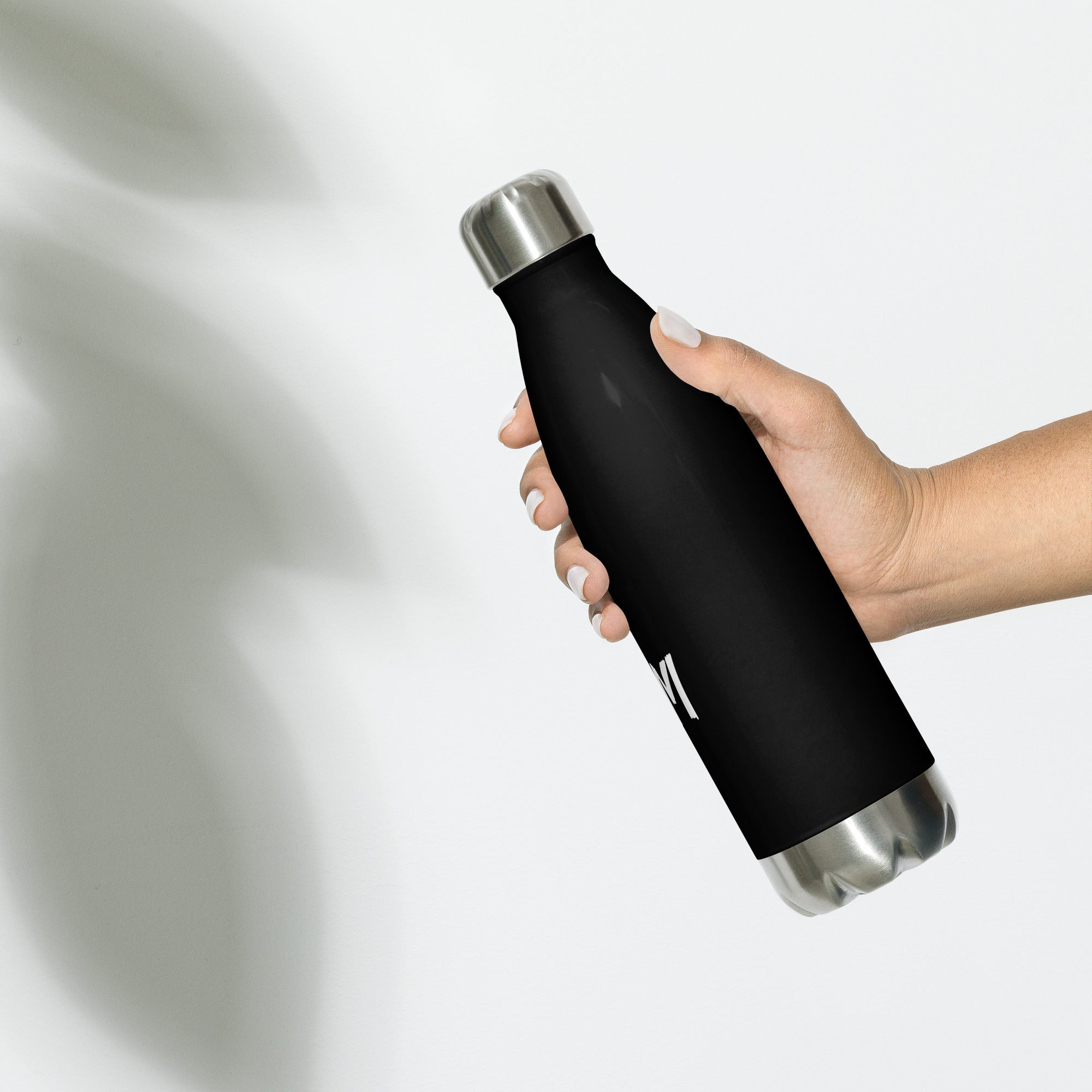 VM Stainless Steel Water Bottle This 17-ounce, double-walled stainless steel water bottle is perfect for your daily outings. It will keep your drink of choice hot or cold for hours. It also features an odor- and leak-proof cap. Throw it in your car's cup