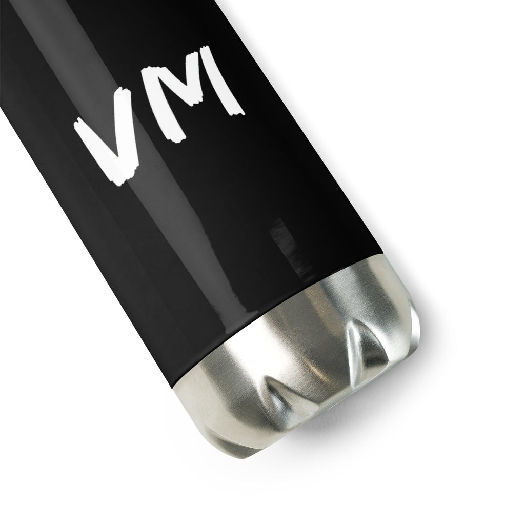 VM Stainless Steel Water Bottle This 17-ounce, double-walled stainless steel water bottle is perfect for your daily outings. It will keep your drink of choice hot or cold for hours. It also features an odor- and leak-proof cap. Throw it in your car's cup