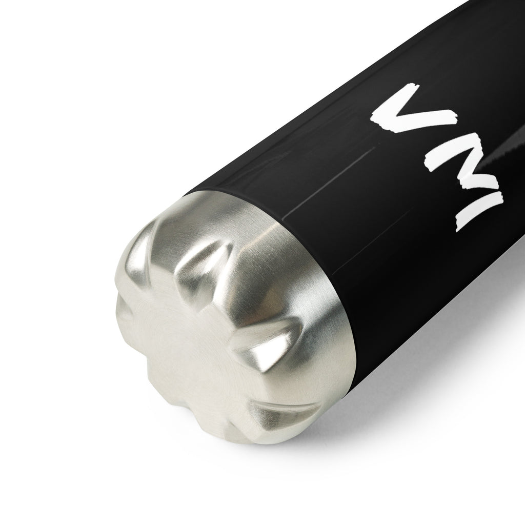 VM Stainless Steel Water Bottle This 17-ounce, double-walled stainless steel water bottle is perfect for your daily outings. It will keep your drink of choice hot or cold for hours. It also features an odor- and leak-proof cap. Throw it in your car's cup