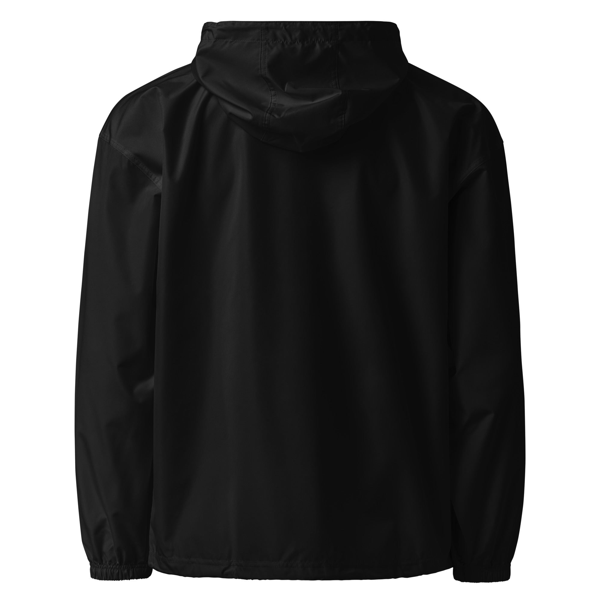 VM Official Embroidered Champion Packable Jacket Protect yourself from the elements with this Champion packable jacket. This wind and rain resistant polyester jacket with a detailed embroidery design has a practical hood, front kangaroo pocket, and zipped