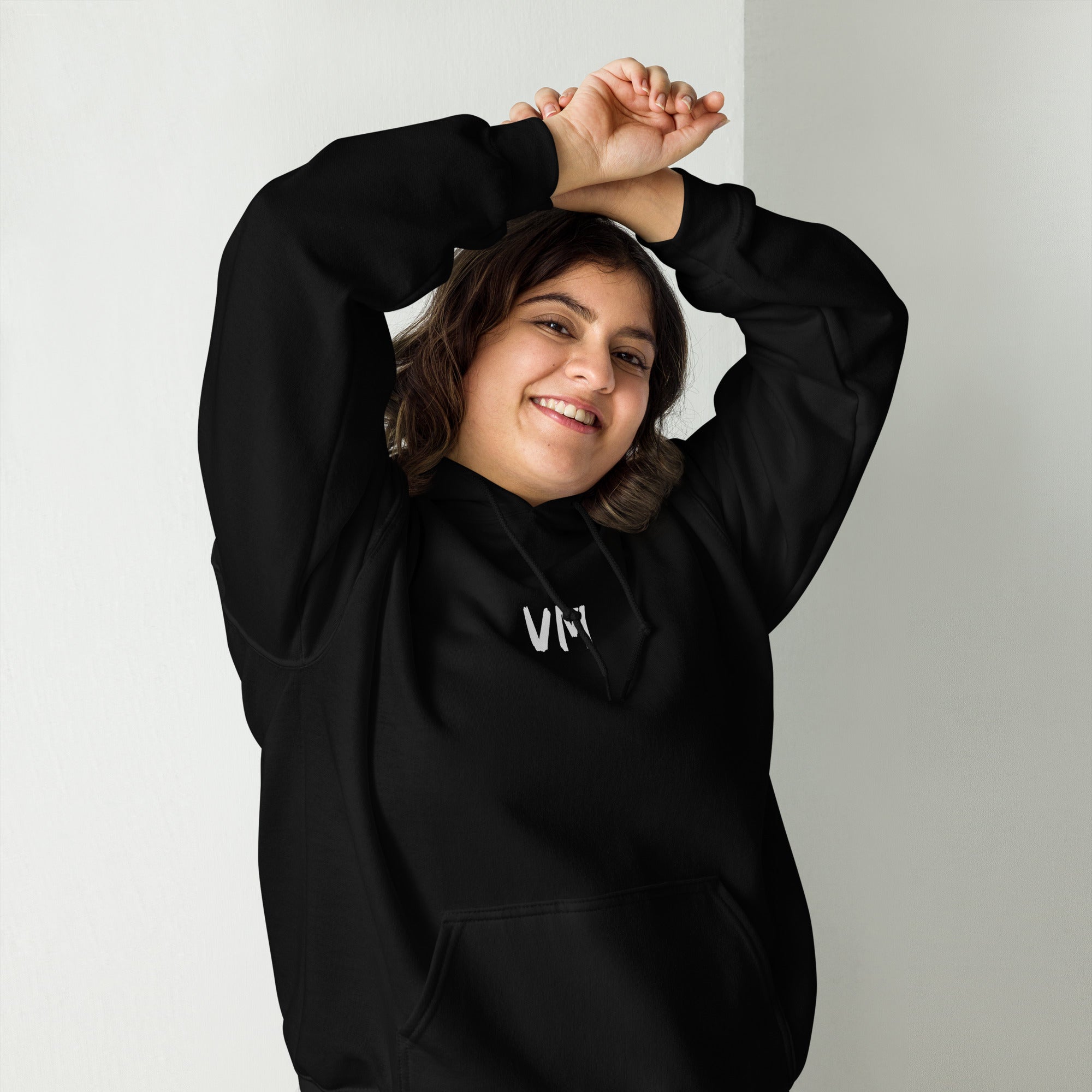 VM's Unisex Hoodie Everyone needs a cozy go-to hoodie to curl up in, so go for one that's soft, smooth, and stylish. It's the perfect choice for cooler evenings! • 50% pre-shrunk cotton, 50% polyester Heather Sport Dark Navy is 40% cotton, 60% polyester •