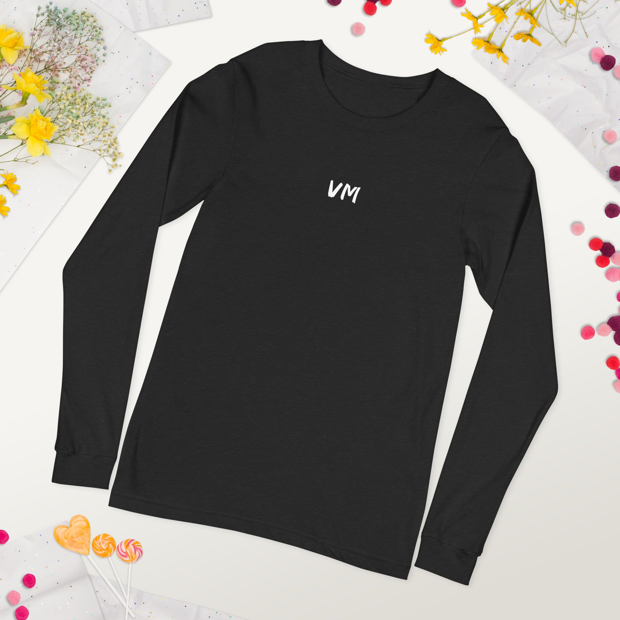 VM Unisex Long Sleeve Tee Enrich your wardrobe with a versatile long sleeve tee. For a casual look, combine it with your favorite jeans, and layer it with a button-up shirt, a zip-up hoodie, or a snazzy jacket. Dress it up with formal trousers or chinos t
