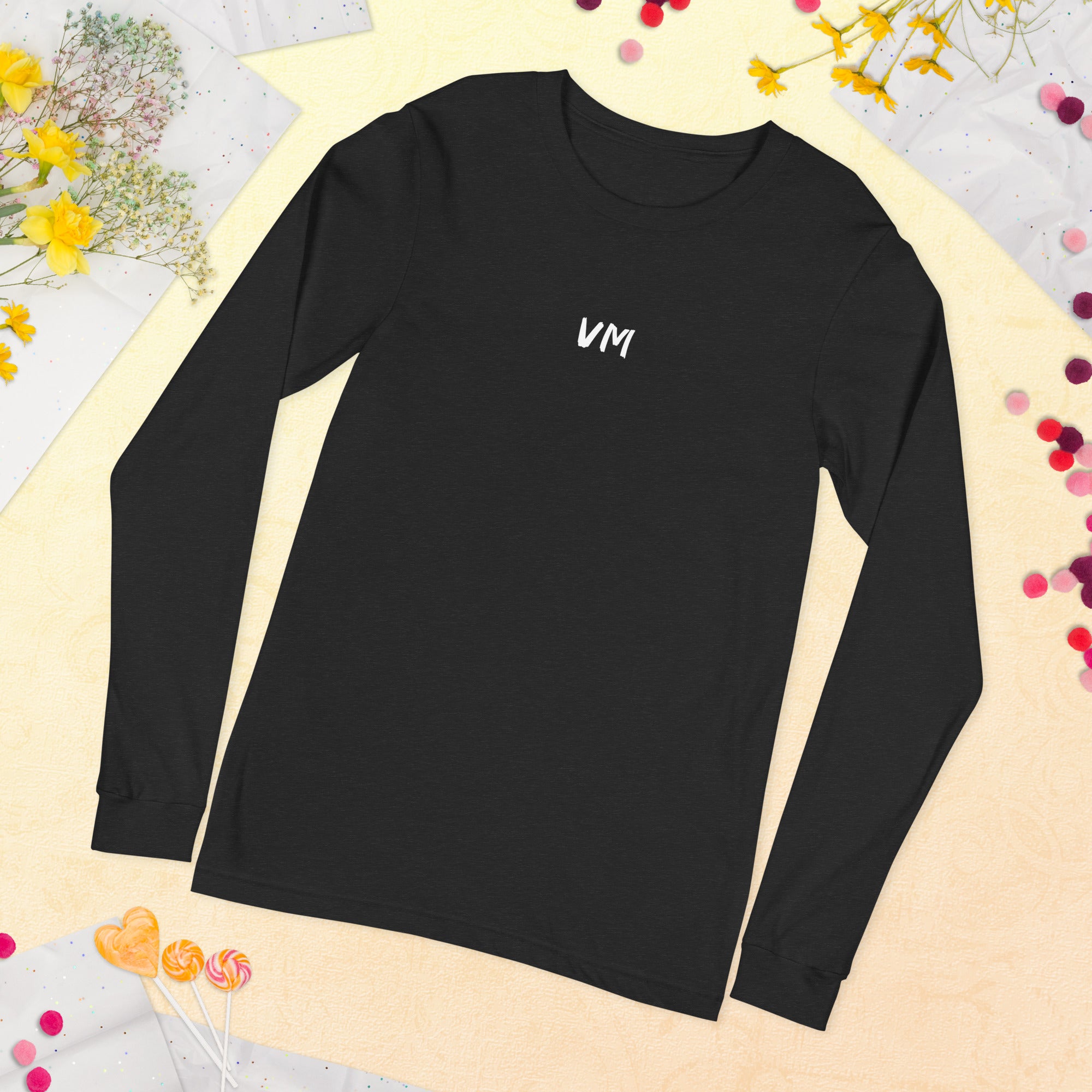 VM Unisex Long Sleeve Tee Enrich your wardrobe with a versatile long sleeve tee. For a casual look, combine it with your favorite jeans, and layer it with a button-up shirt, a zip-up hoodie, or a snazzy jacket. Dress it up with formal trousers or chinos t
