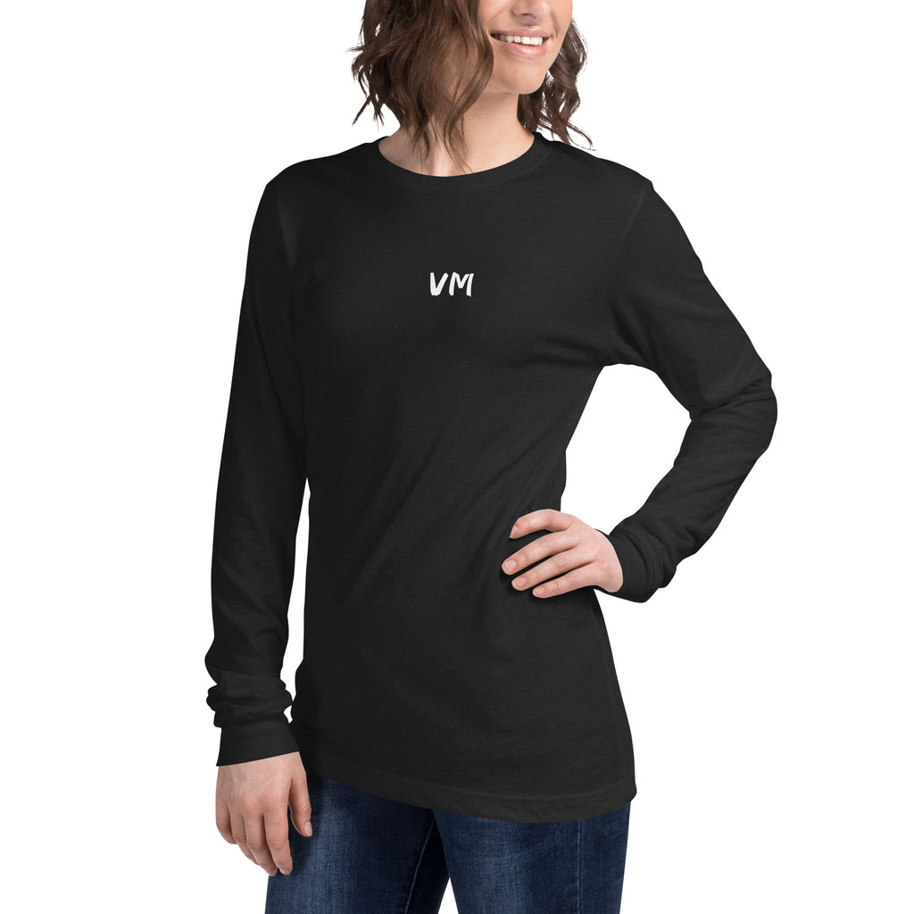 VM Unisex Long Sleeve Tee Enrich your wardrobe with a versatile long sleeve tee. For a casual look, combine it with your favorite jeans, and layer it with a button-up shirt, a zip-up hoodie, or a snazzy jacket. Dress it up with formal trousers or chinos t