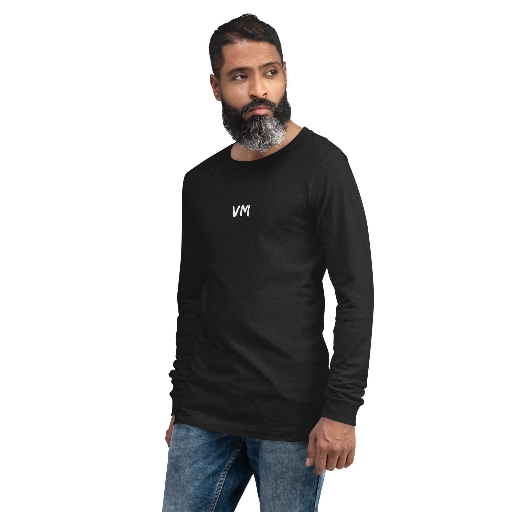 VM Unisex Long Sleeve Tee Enrich your wardrobe with a versatile long sleeve tee. For a casual look, combine it with your favorite jeans, and layer it with a button-up shirt, a zip-up hoodie, or a snazzy jacket. Dress it up with formal trousers or chinos t