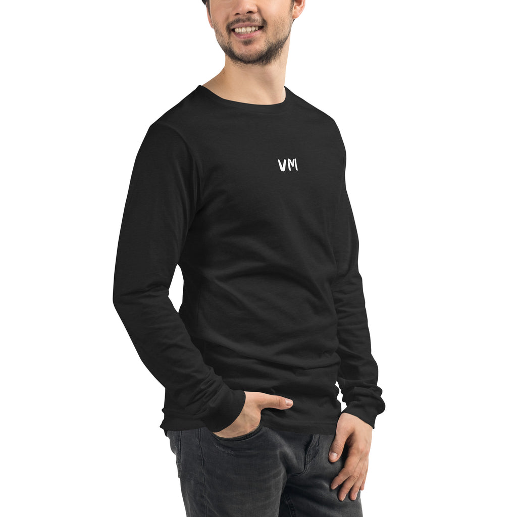 VM Unisex Long Sleeve Tee Enrich your wardrobe with a versatile long sleeve tee. For a casual look, combine it with your favorite jeans, and layer it with a button-up shirt, a zip-up hoodie, or a snazzy jacket. Dress it up with formal trousers or chinos t
