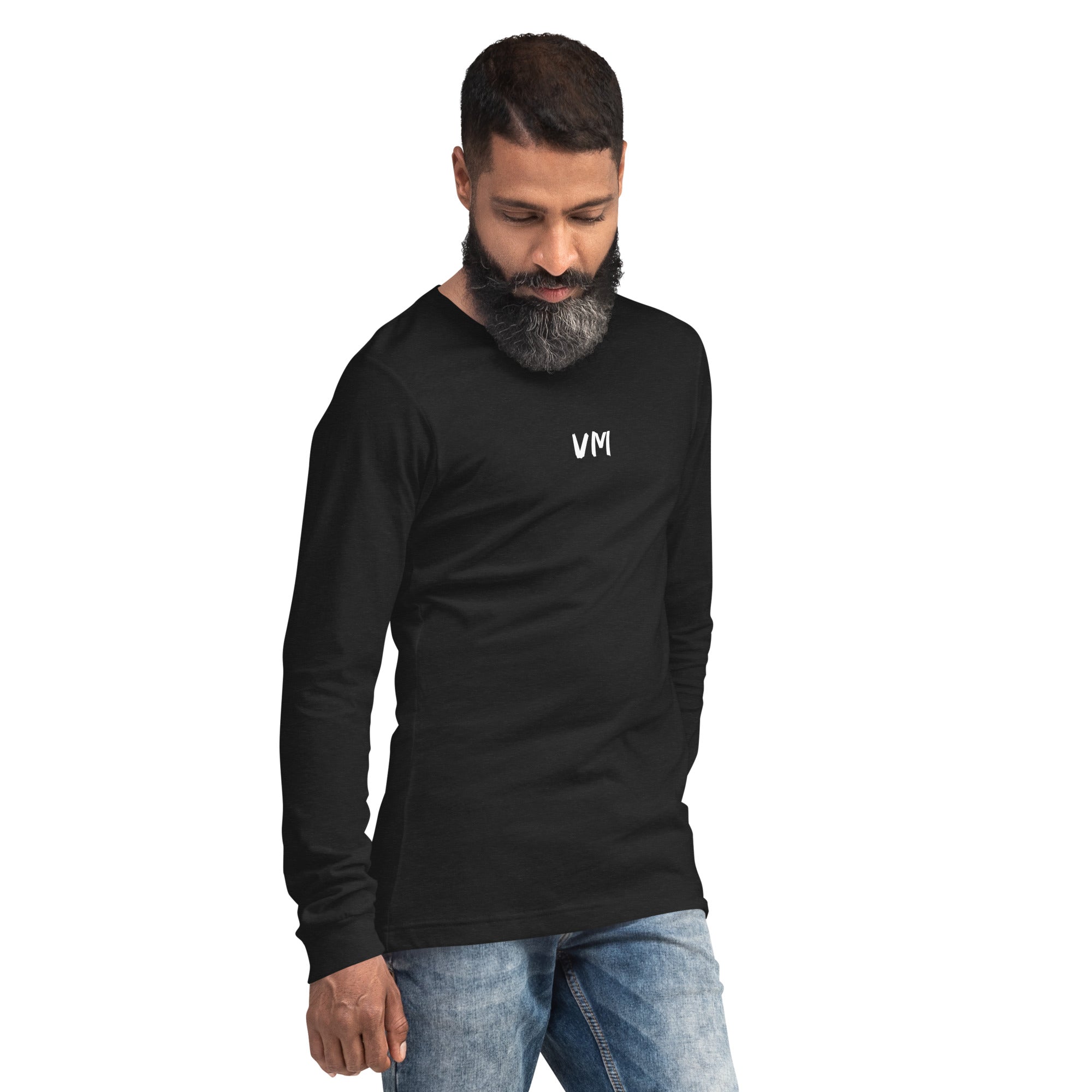 VM Unisex Long Sleeve Tee Enrich your wardrobe with a versatile long sleeve tee. For a casual look, combine it with your favorite jeans, and layer it with a button-up shirt, a zip-up hoodie, or a snazzy jacket. Dress it up with formal trousers or chinos t