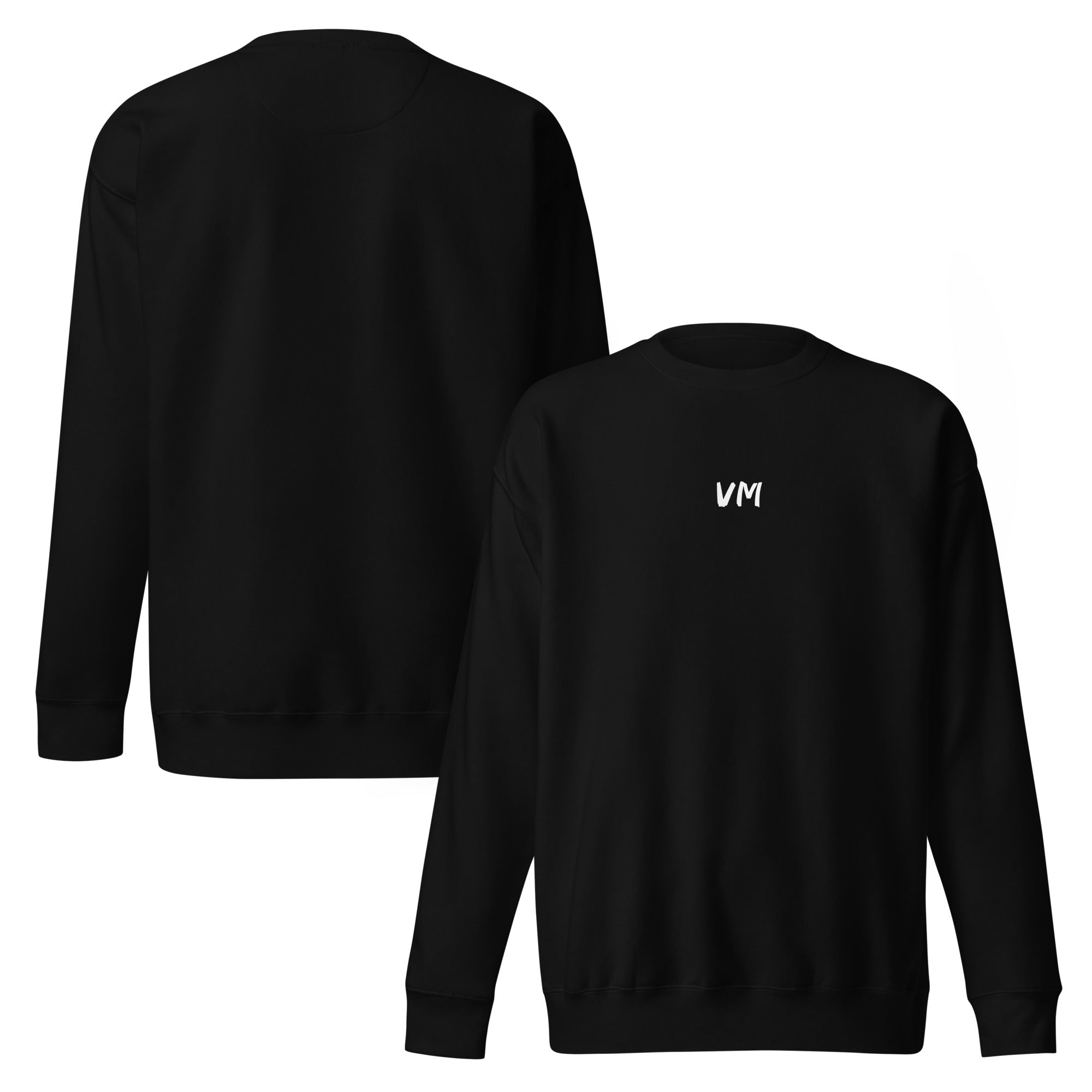 VM Unisex Premium Sweatshirt Rock a classic sweatshirt silhouette with ribbed crew neck, long sleeve cuffs, and a flat hem. Layer it up or wear it on its own for a contemporary streetwear look. With the soft fleece inside and comfortable fit, it’s sure to