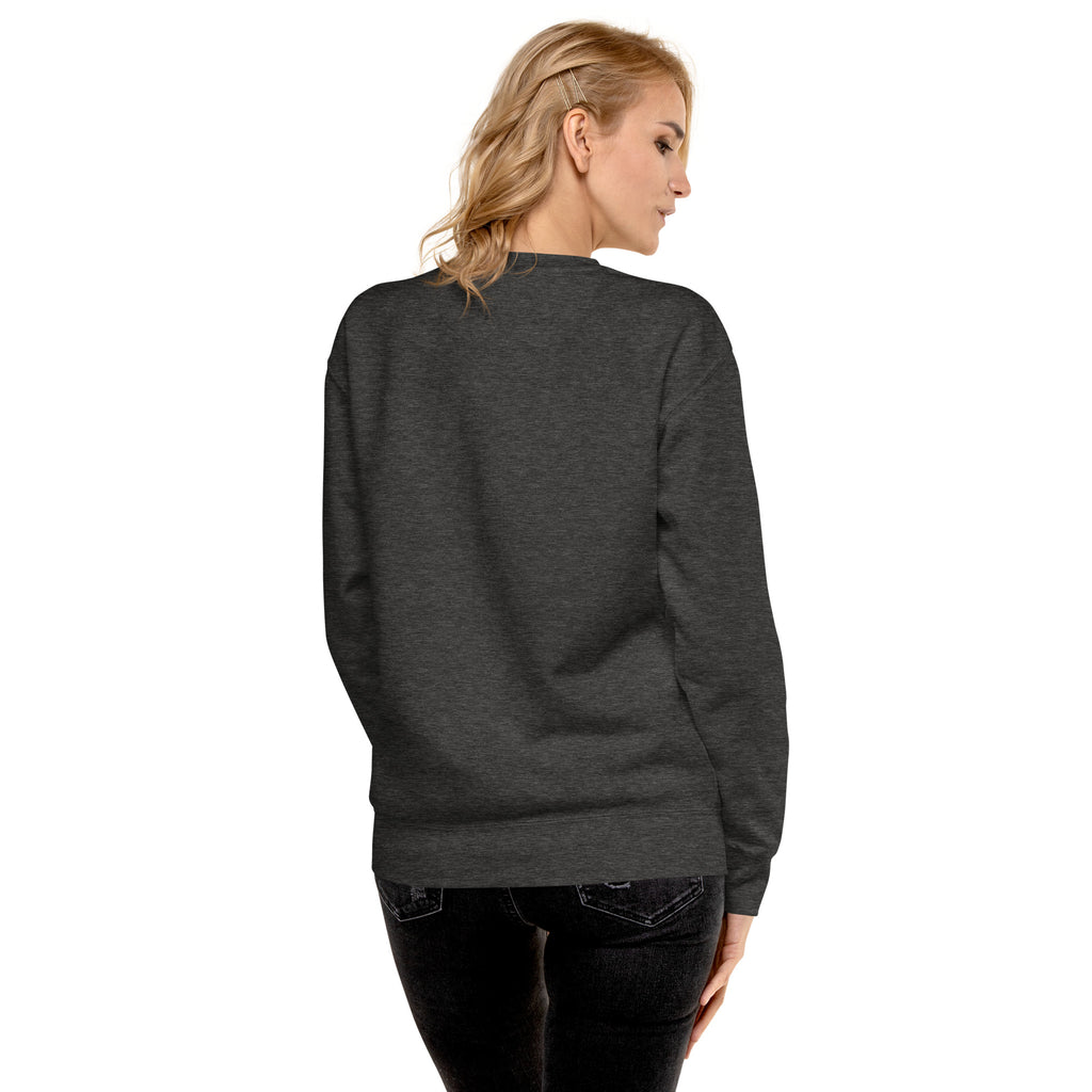 VM Unisex Premium Sweatshirt Rock a classic sweatshirt silhouette with ribbed crew neck, long sleeve cuffs, and a flat hem. Layer it up or wear it on its own for a contemporary streetwear look. With the soft fleece inside and comfortable fit, it’s sure to