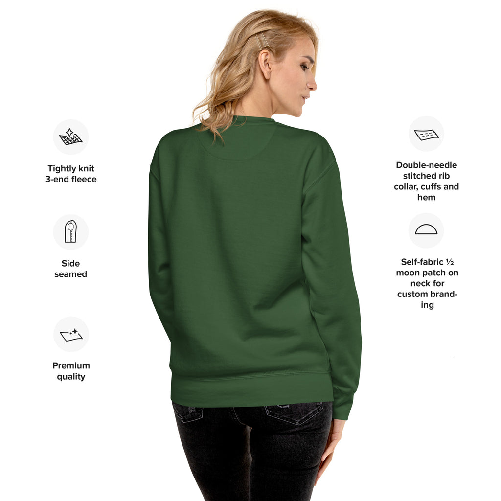 VM Unisex Premium Sweatshirt Rock a classic sweatshirt silhouette with ribbed crew neck, long sleeve cuffs, and a flat hem. Layer it up or wear it on its own for a contemporary streetwear look. With the soft fleece inside and comfortable fit, it’s sure to