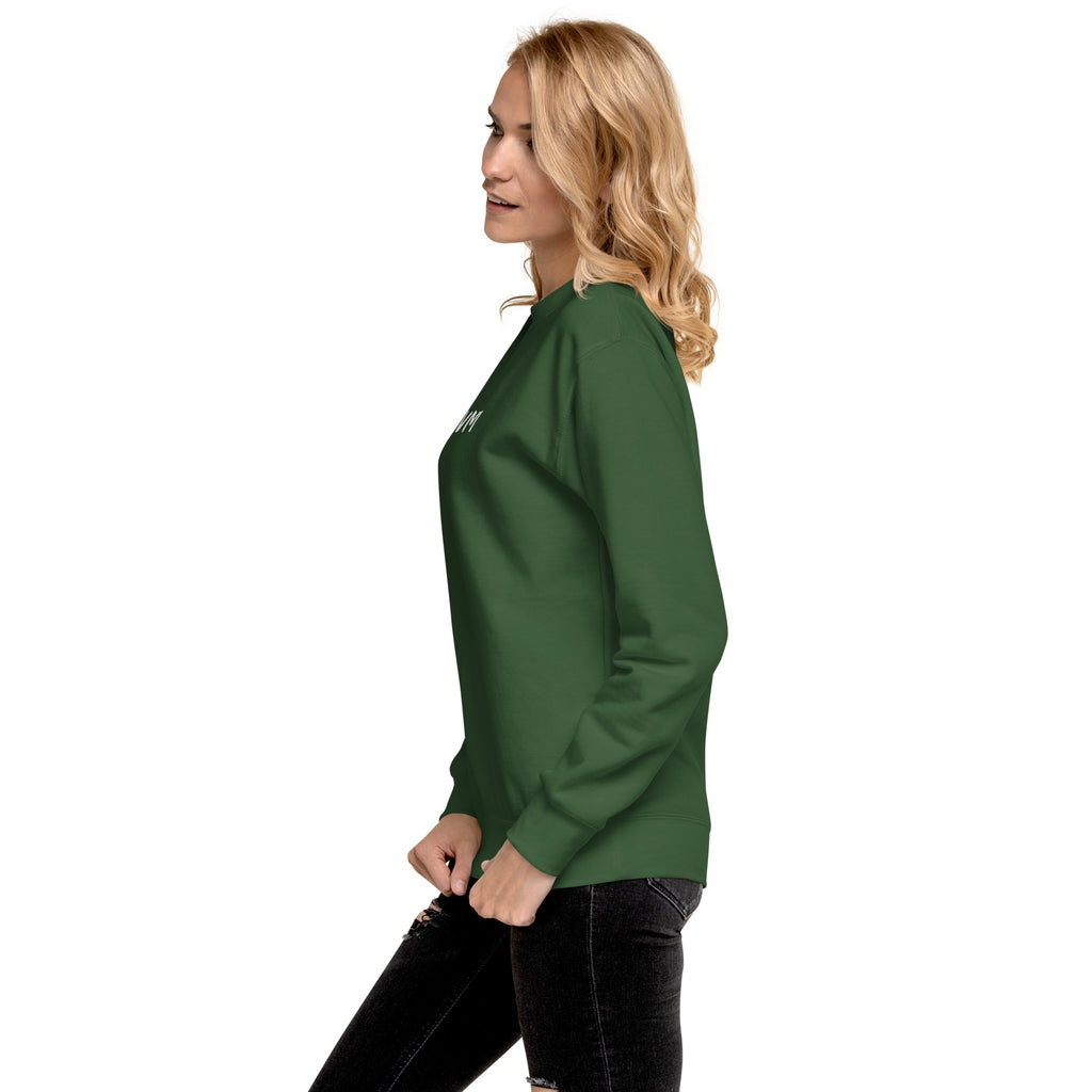 VM Unisex Premium Sweatshirt Rock a classic sweatshirt silhouette with ribbed crew neck, long sleeve cuffs, and a flat hem. Layer it up or wear it on its own for a contemporary streetwear look. With the soft fleece inside and comfortable fit, it’s sure to