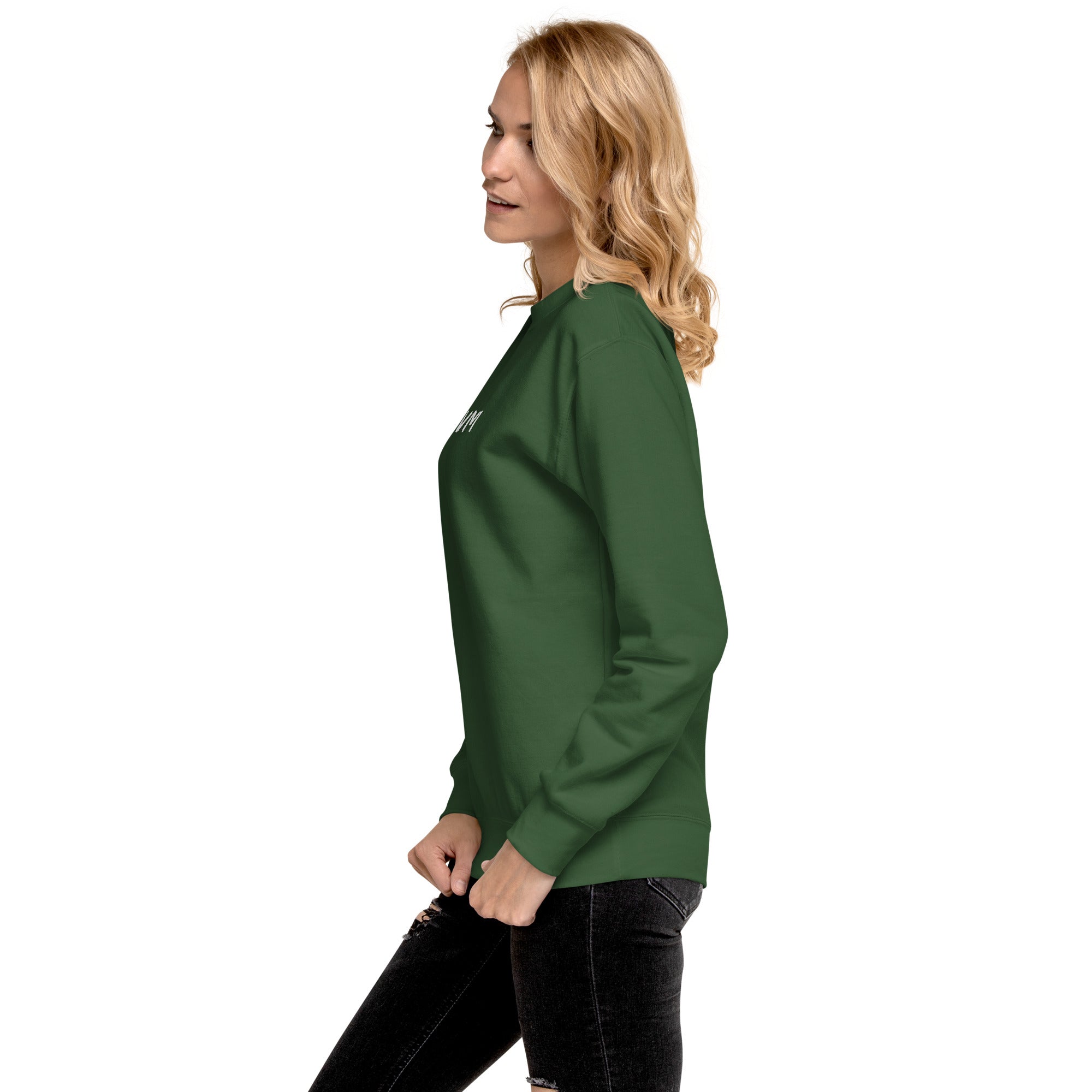 VM Unisex Premium Sweatshirt Rock a classic sweatshirt silhouette with ribbed crew neck, long sleeve cuffs, and a flat hem. Layer it up or wear it on its own for a contemporary streetwear look. With the soft fleece inside and comfortable fit, it’s sure to
