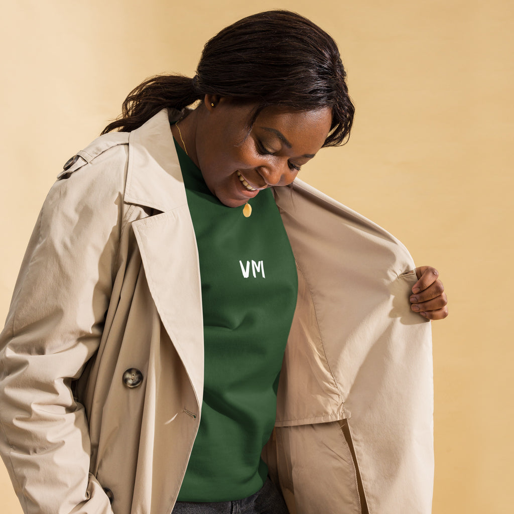 VM Unisex Premium Sweatshirt Rock a classic sweatshirt silhouette with ribbed crew neck, long sleeve cuffs, and a flat hem. Layer it up or wear it on its own for a contemporary streetwear look. With the soft fleece inside and comfortable fit, it’s sure to