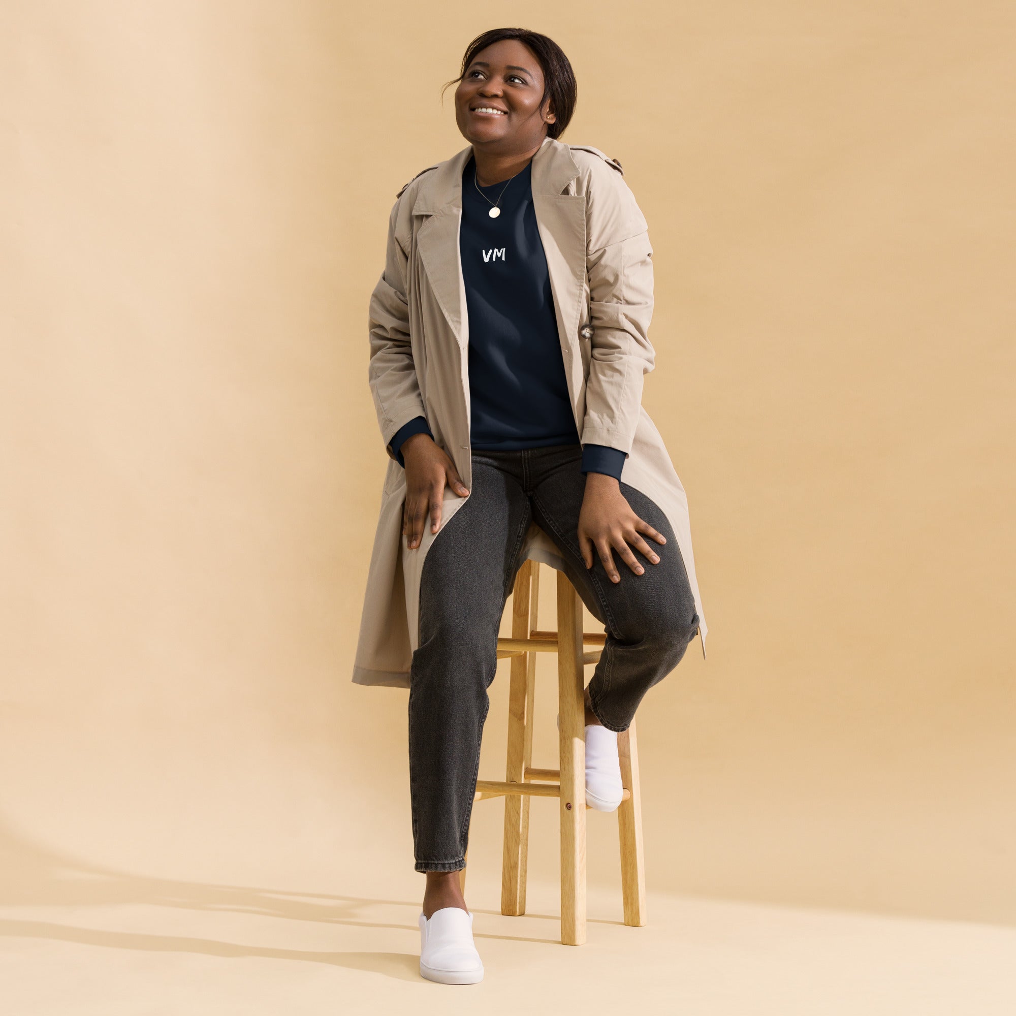 VM Unisex Premium Sweatshirt Rock a classic sweatshirt silhouette with ribbed crew neck, long sleeve cuffs, and a flat hem. Layer it up or wear it on its own for a contemporary streetwear look. With the soft fleece inside and comfortable fit, it’s sure to