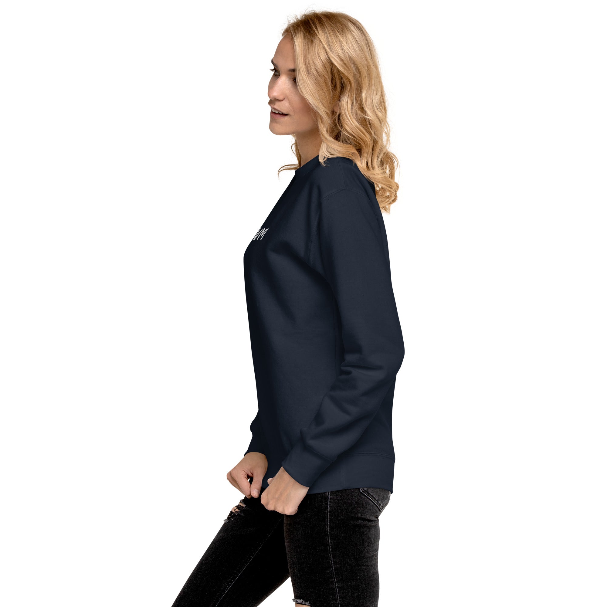 VM Unisex Premium Sweatshirt Rock a classic sweatshirt silhouette with ribbed crew neck, long sleeve cuffs, and a flat hem. Layer it up or wear it on its own for a contemporary streetwear look. With the soft fleece inside and comfortable fit, it’s sure to